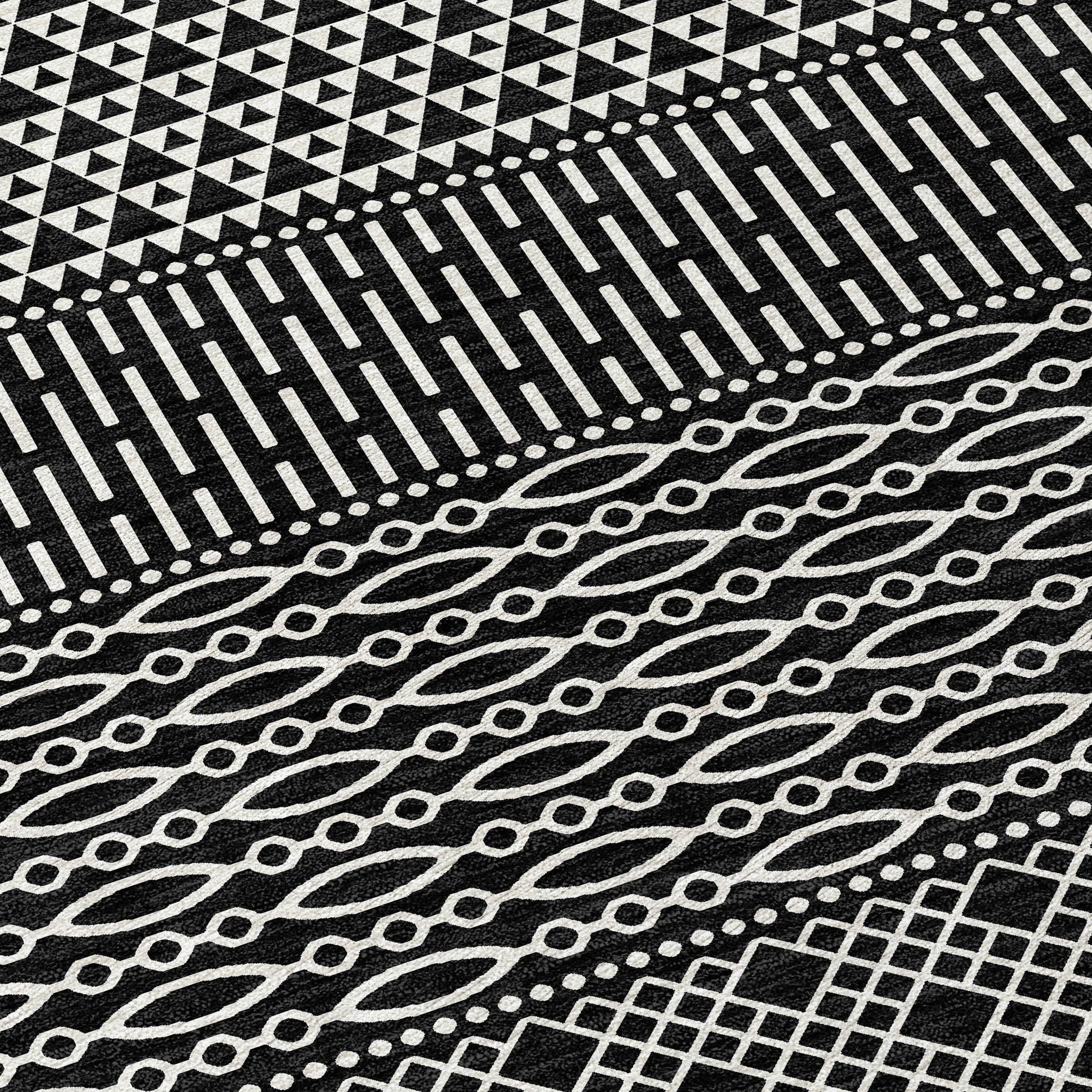 Tapis Chantille moderne à rayures lavable en machine pour intérieur/extérieur