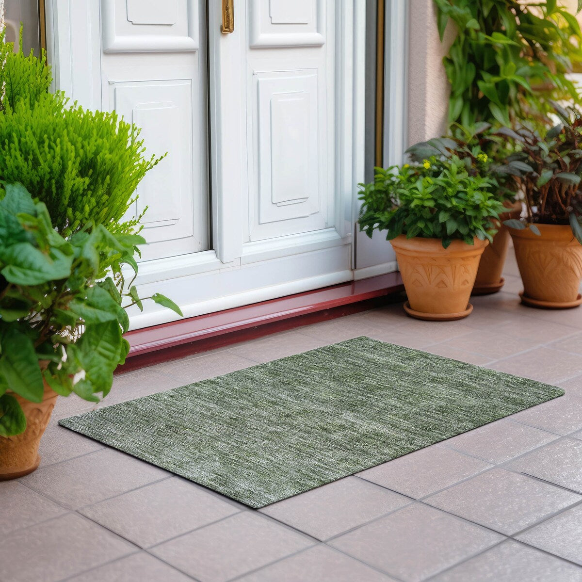 Tapis Chantille damassé ombré lavable en machine pour intérieur/extérieur