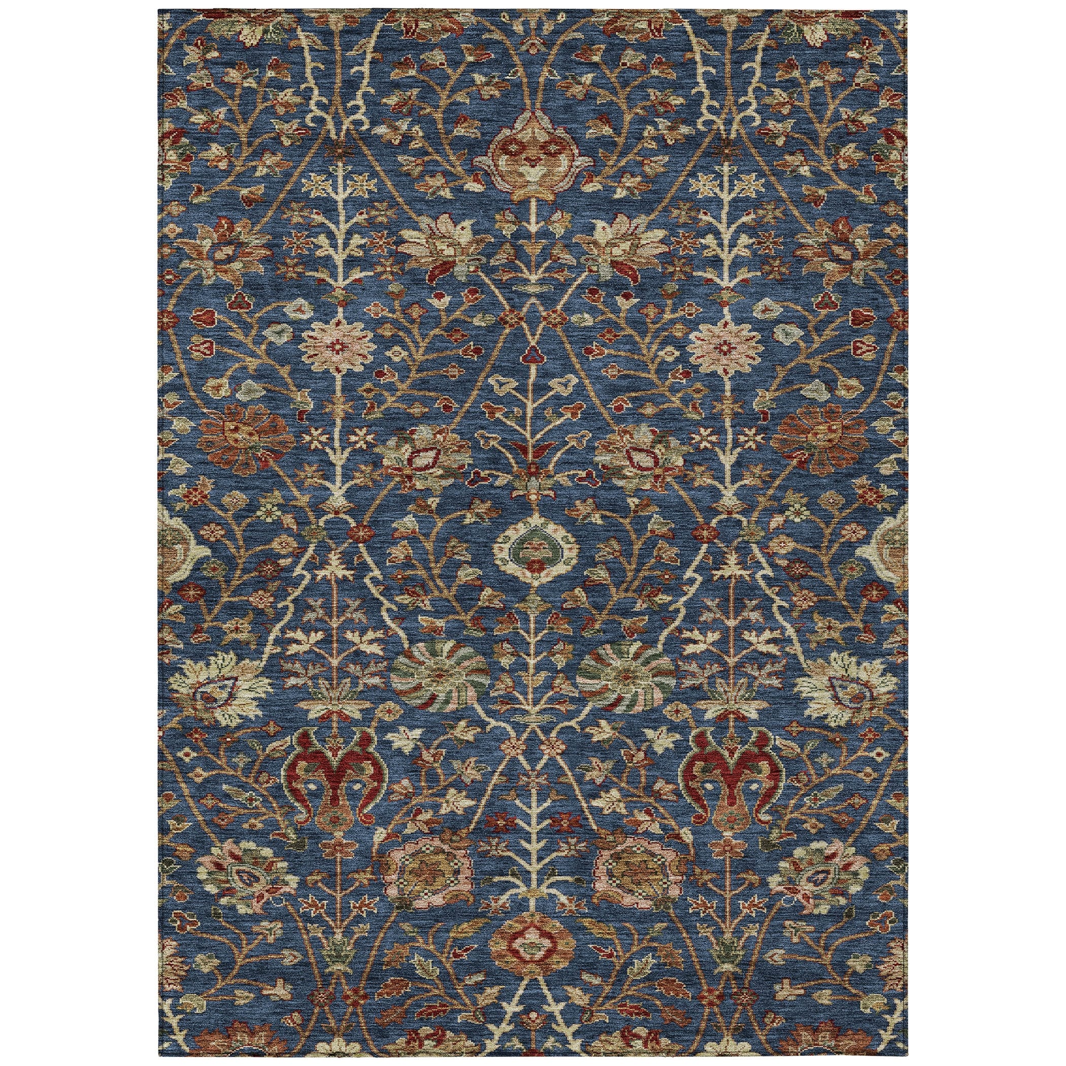 Tapis traditionnel Kashan Chantille lavable en machine pour intérieur/extérieur