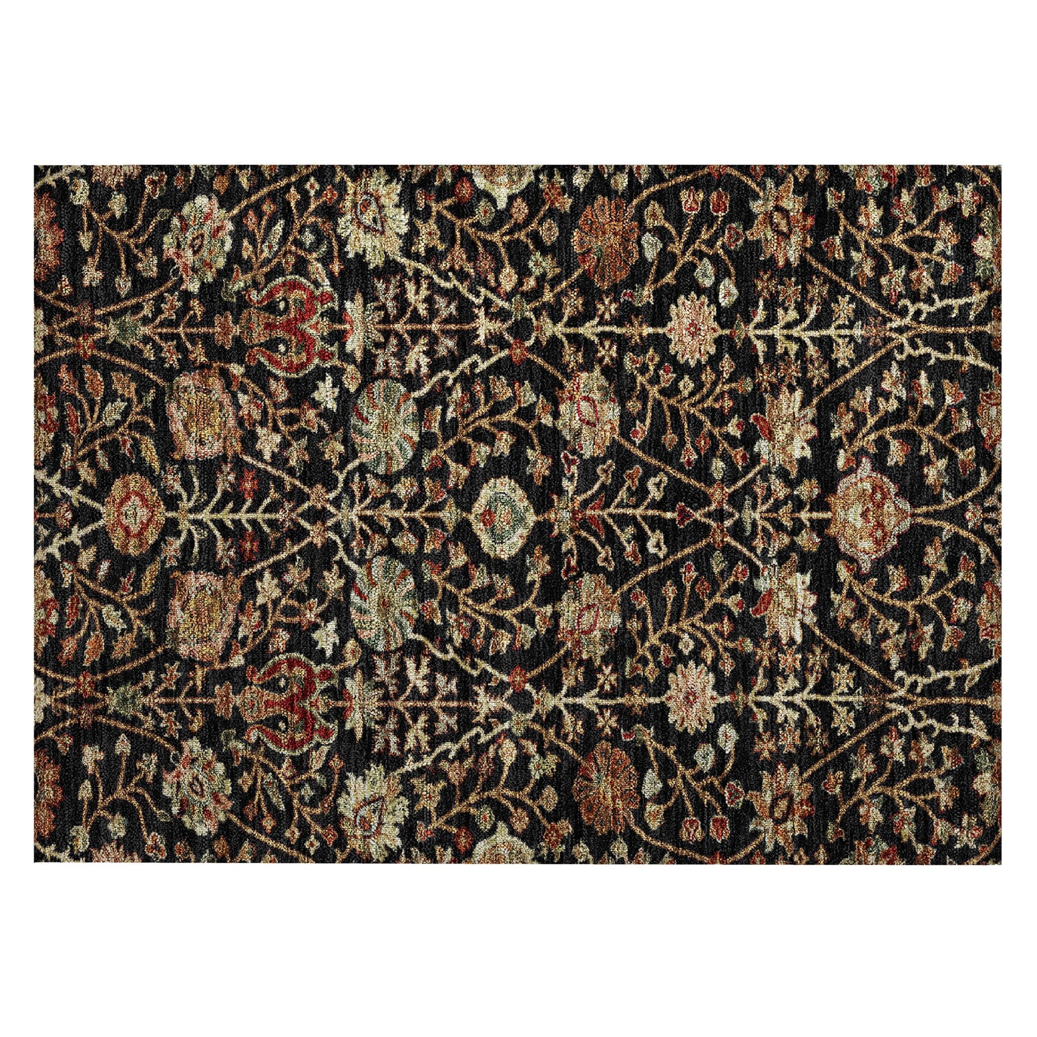 Tapis traditionnel Kashan Chantille lavable en machine pour intérieur/extérieur