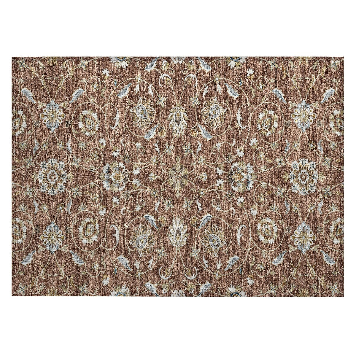 Tapis traditionnel Kashan Chantille lavable en machine pour intérieur/extérieur