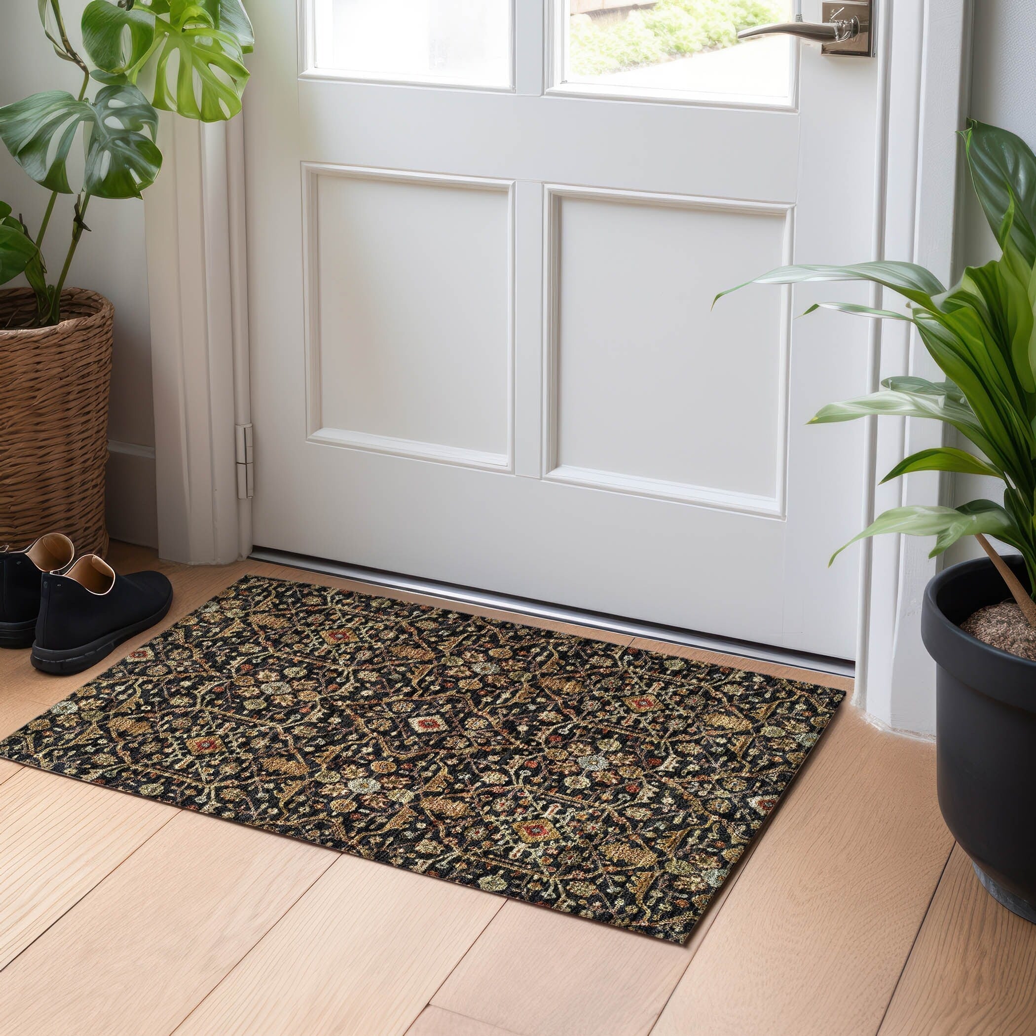 Tapis persan traditionnel Chantille lavable en machine pour intérieur/extérieur