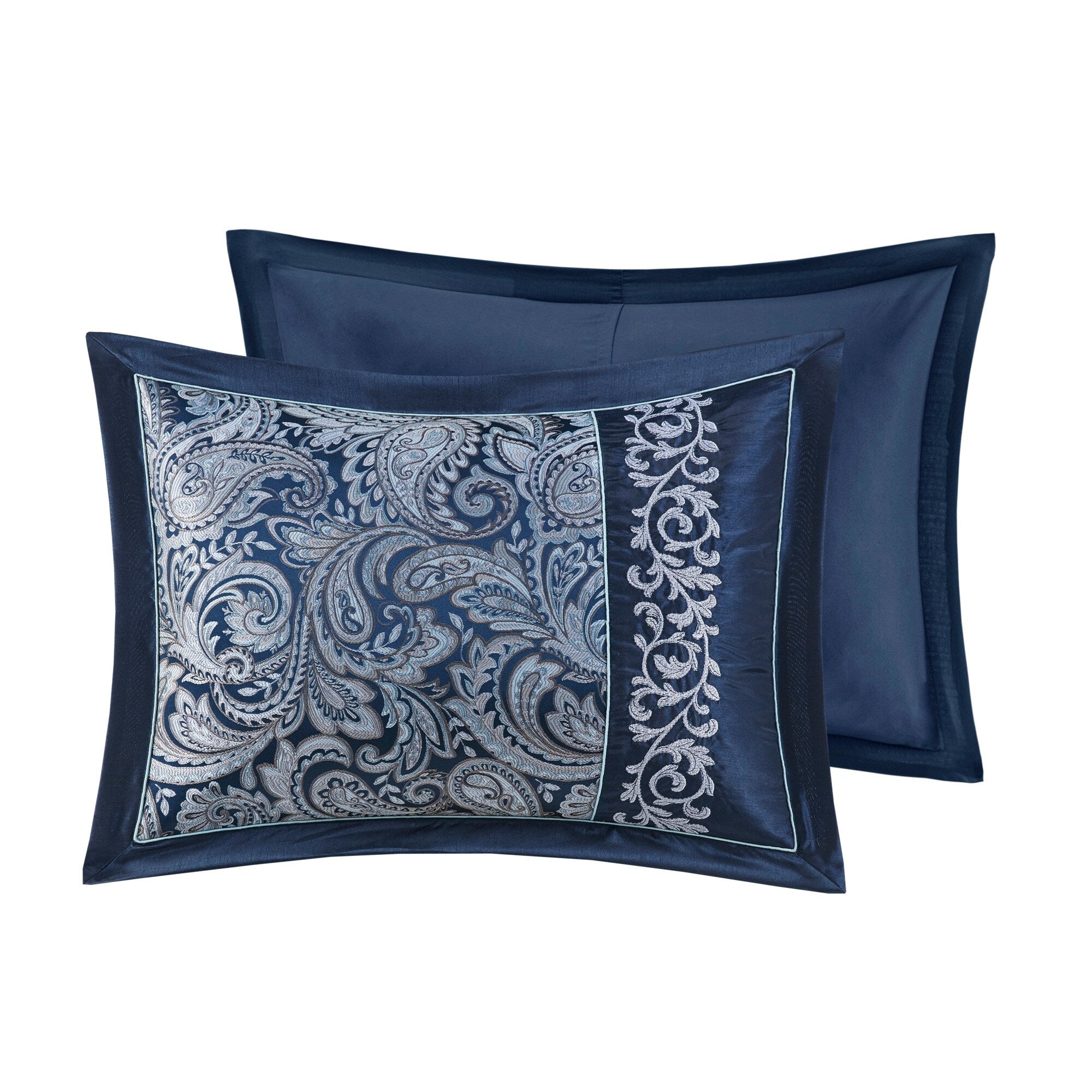 Ensemble de couette jacquard Madison Park Elaine bleu marine 7 pièces