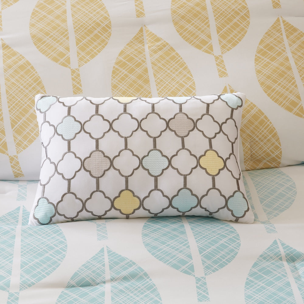 Madison Park Essentials Pelham Bay Parure de lit 9 pièces jaune/aqua avec draps en coton