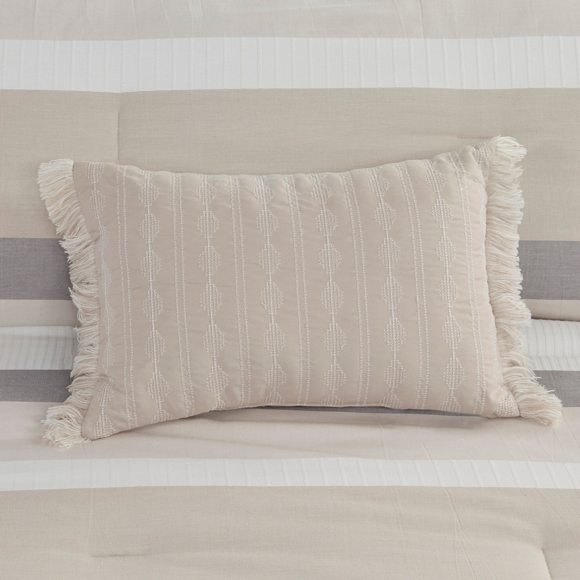 Parure de lit Madison Park Levi's bleu/naturel 5 pièces en jacquard