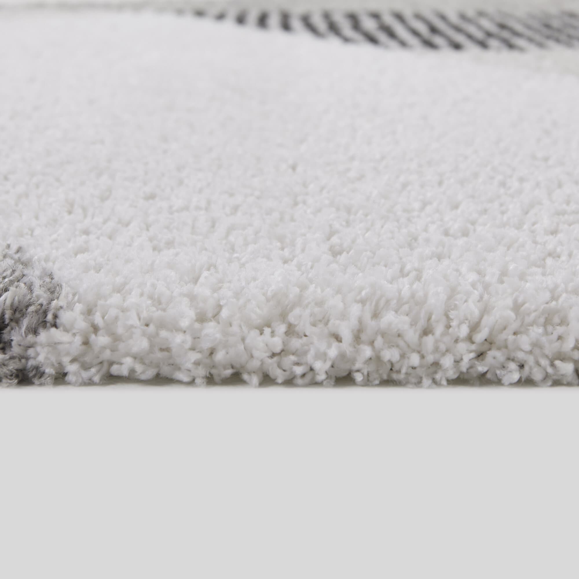 Tapis à poils longs Merril de style moderne du milieu du siècle, à blocs de couleurs