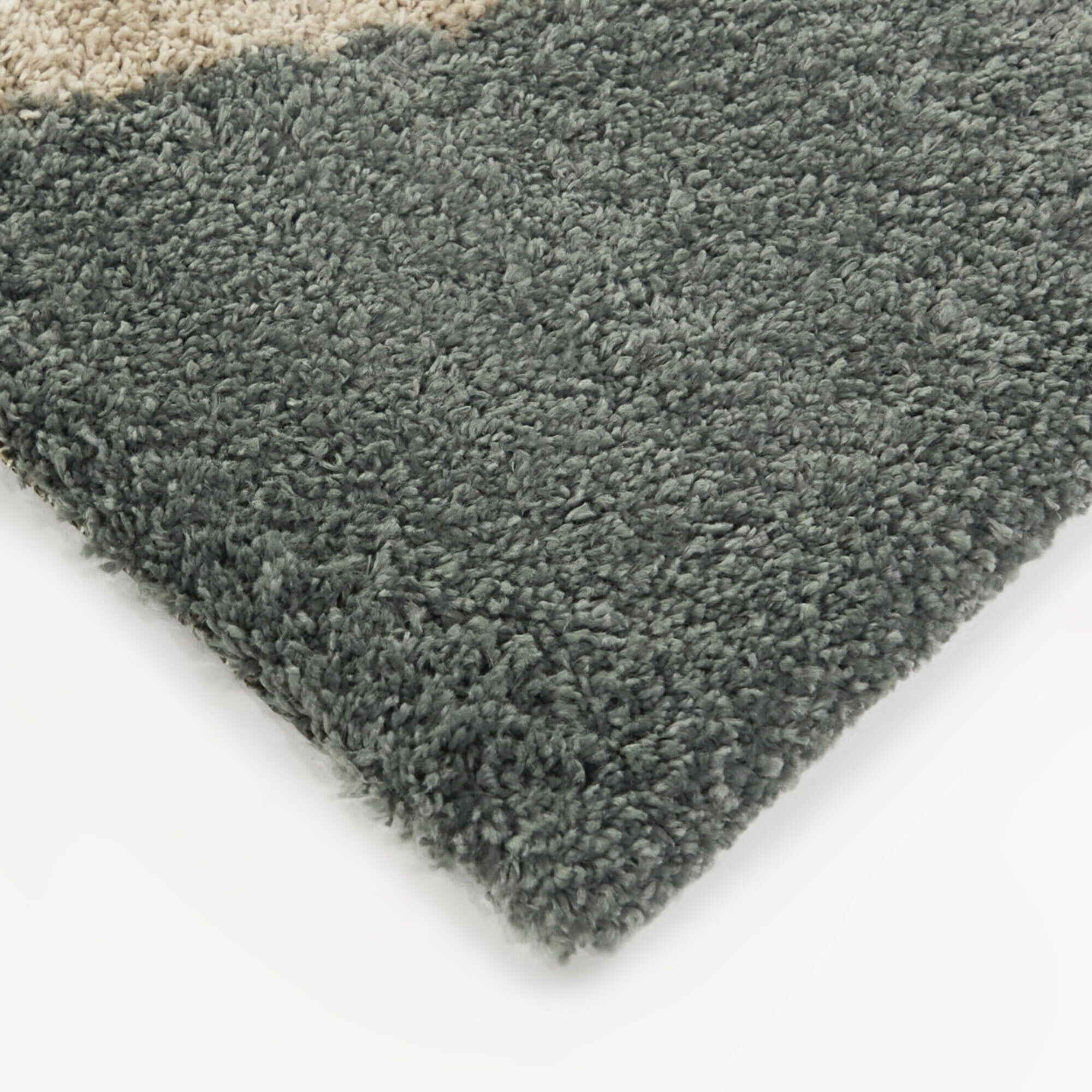 Tapis à poils longs Merril de style moderne du milieu du siècle, à blocs de couleurs