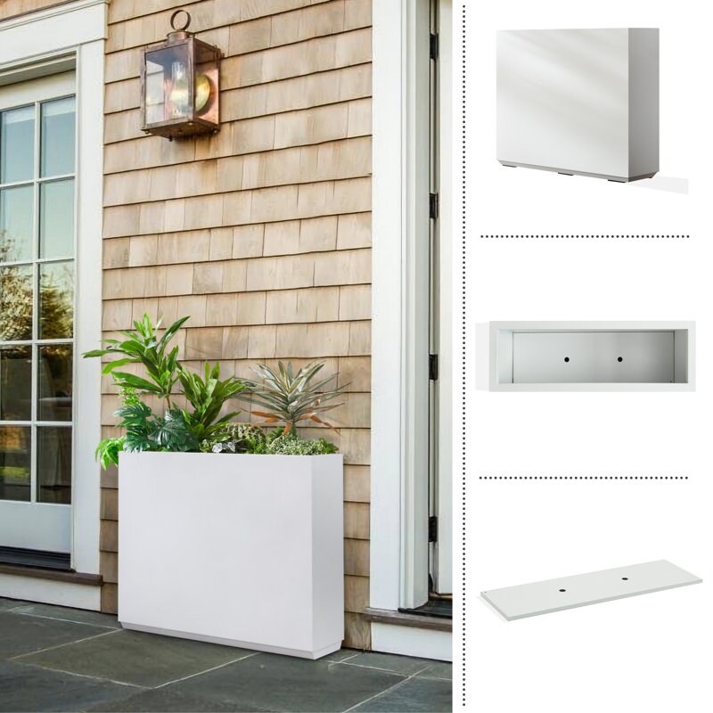 Jardinière métallique robuste pour plantes d'extérieur, 96 x 25 x 76 cm (L x l x H) - 96 x 76 x 25 cm (l x l x H)