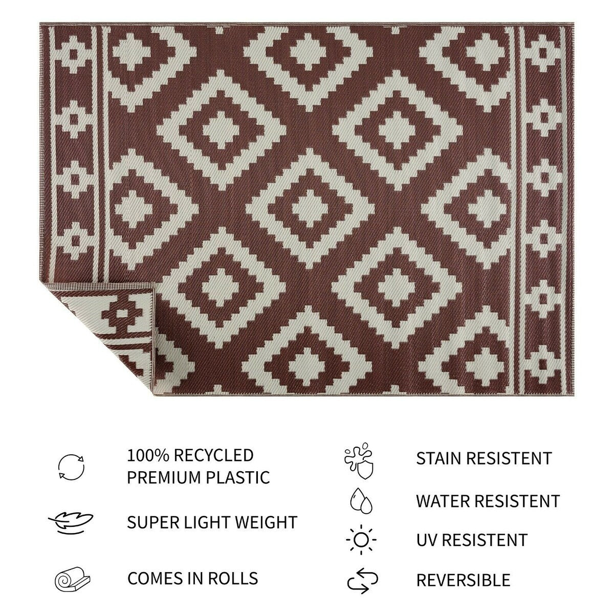 Tapis d'extérieur léger en plastique 100 % écologique Milan Design