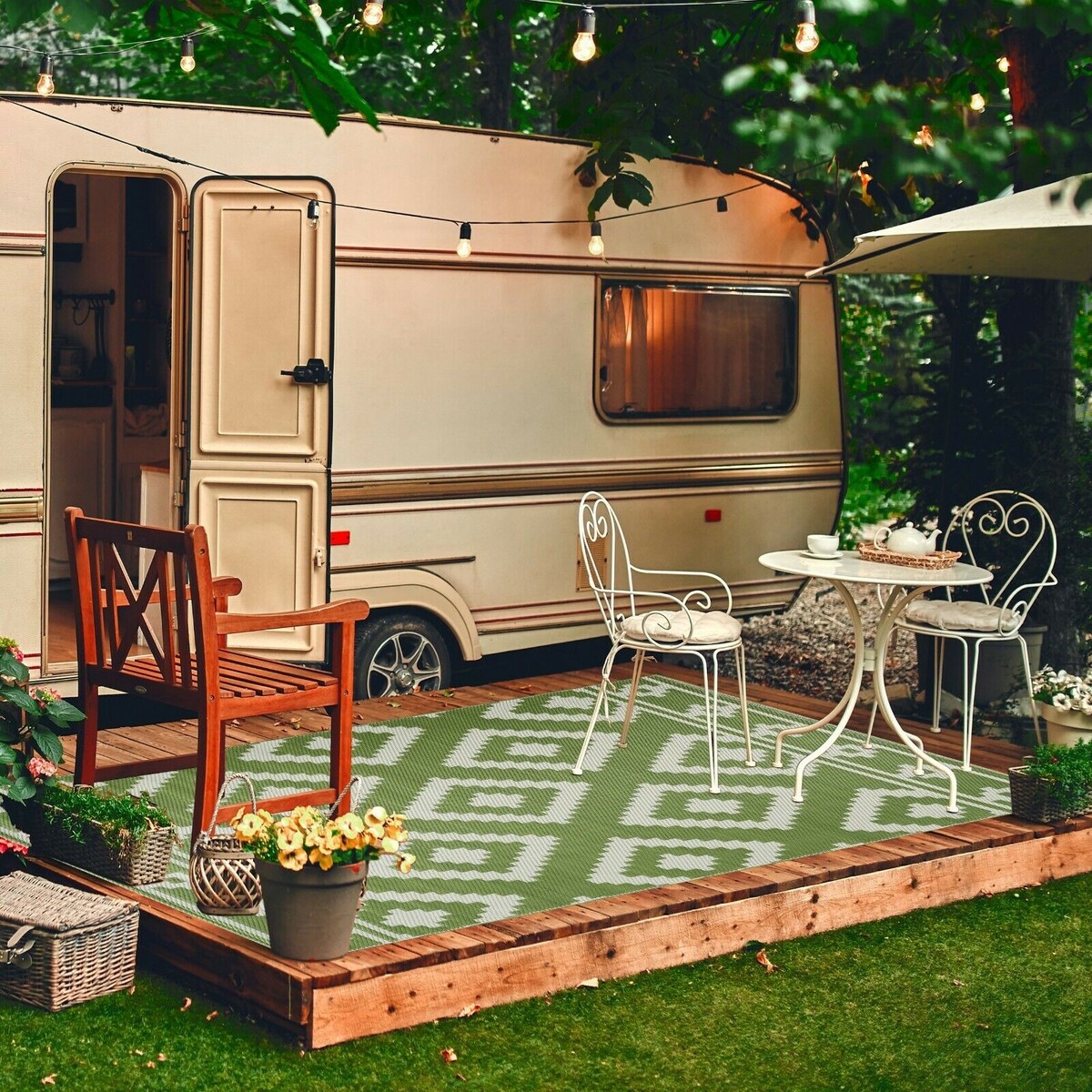 Tapis d'extérieur léger en plastique 100 % écologique Milan Design