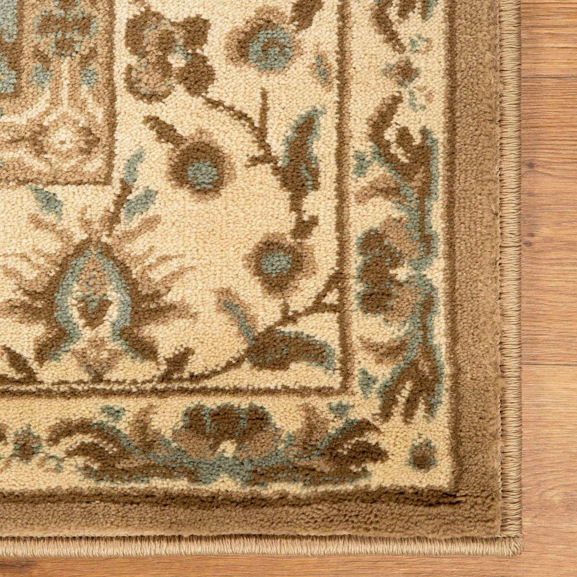 Tapis d'intérieur ou de couloir traditionnel à médaillon floral Palmyra de qualité supérieure