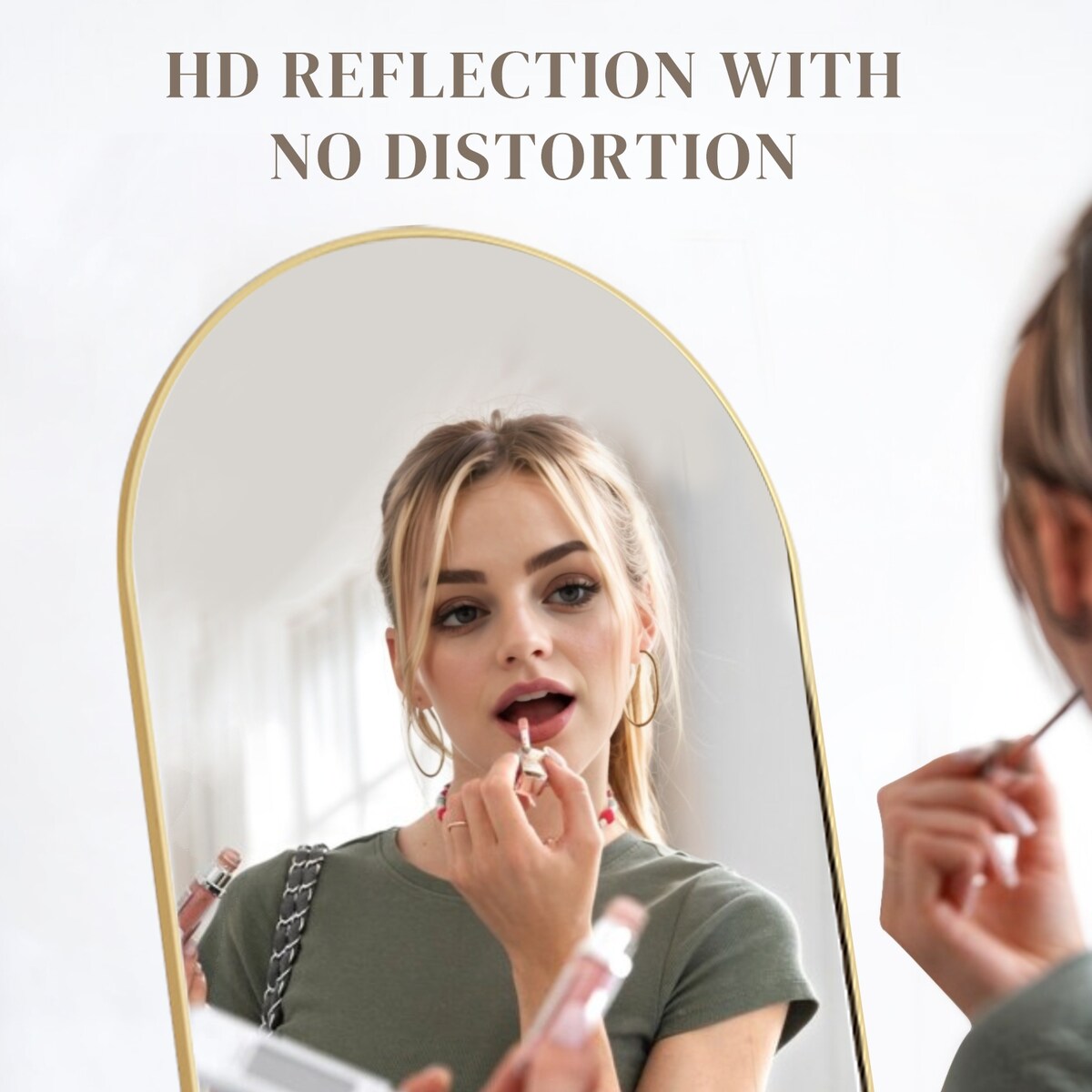 Miroir mural pleine longueur avec verre incassable, à poser au sol pour chambre à coucher, vestiaire