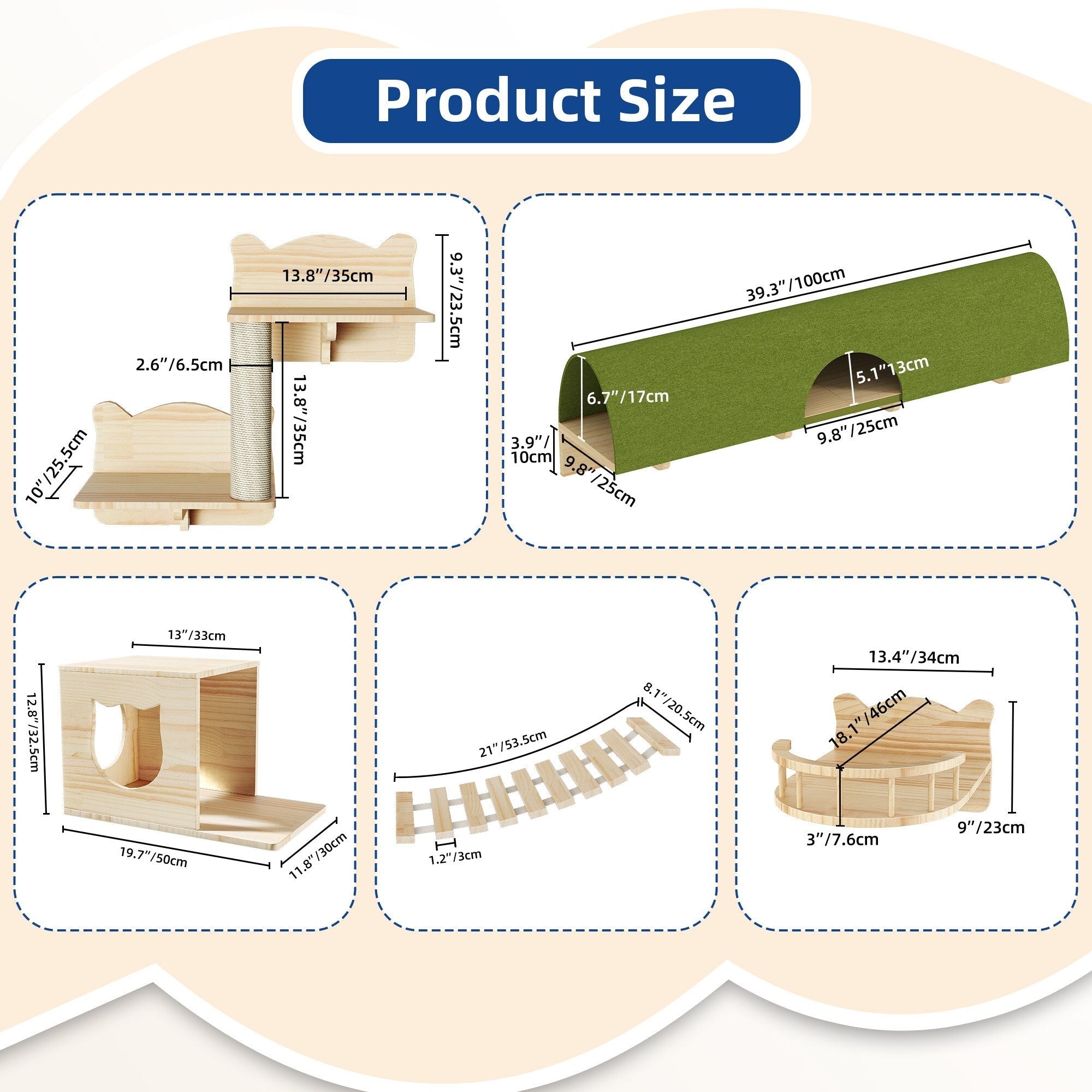 Ensemble d'étagères murales pour chat Moasis Ensemble d'escalade mural en bois pour chat