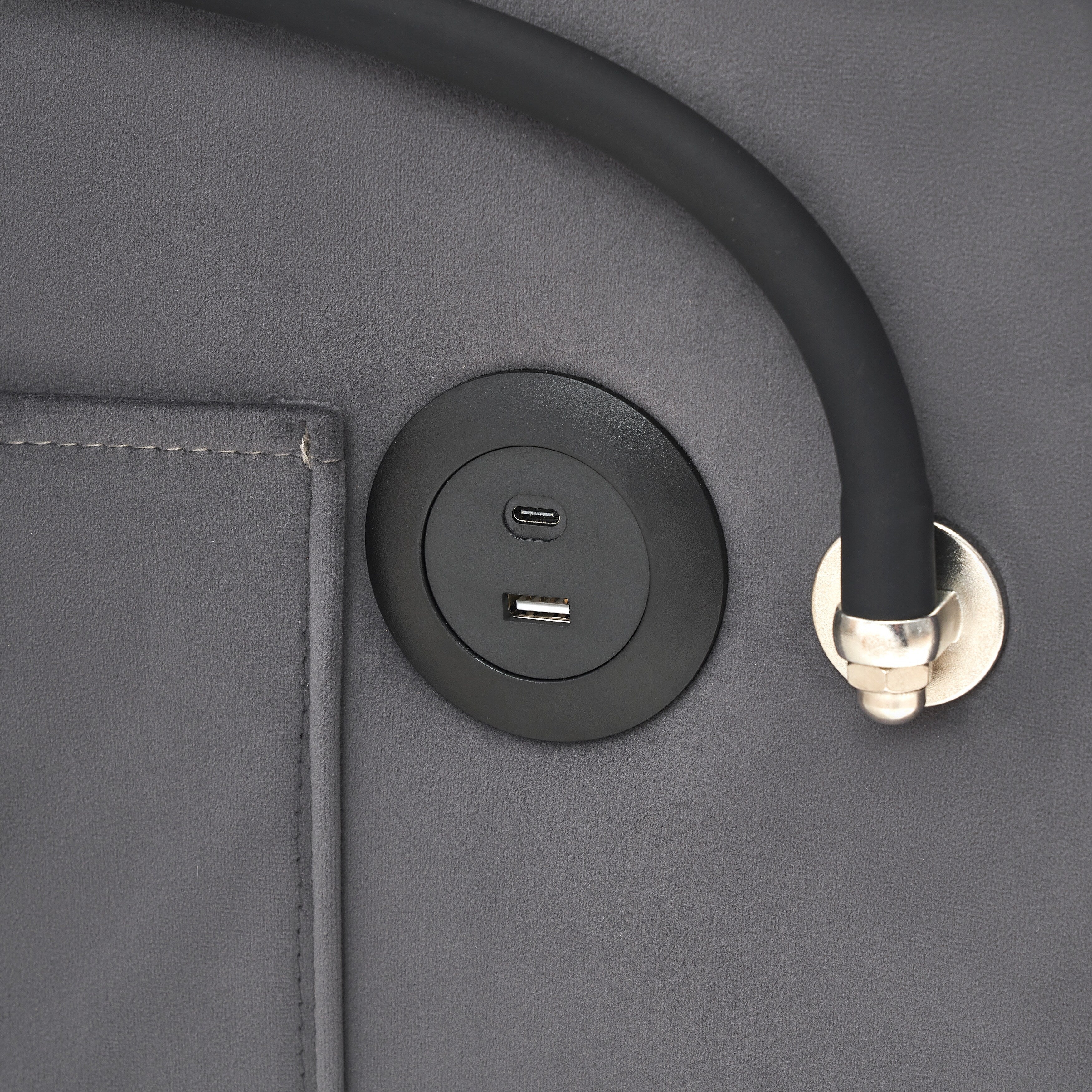 Canapé-lit convertible 3 en 1 moderne 70.86 avec dossier réglable et port de chargement USB pour le salon