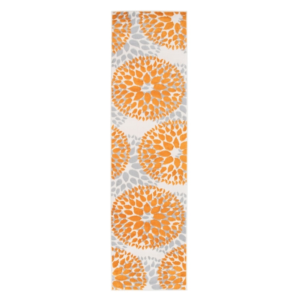 Tapis moderne à motifs floraux circulaires de la World Rug Gallery