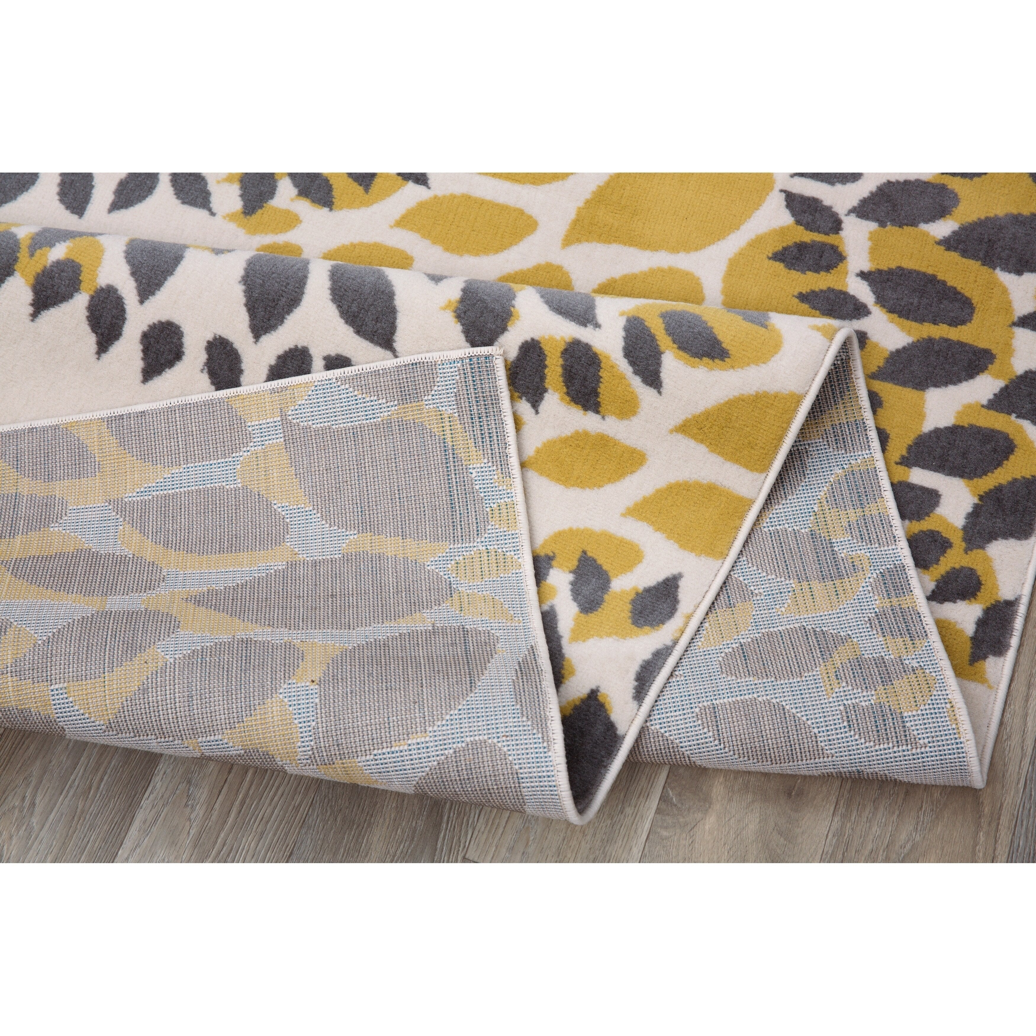 Tapis moderne à motifs floraux circulaires de la World Rug Gallery