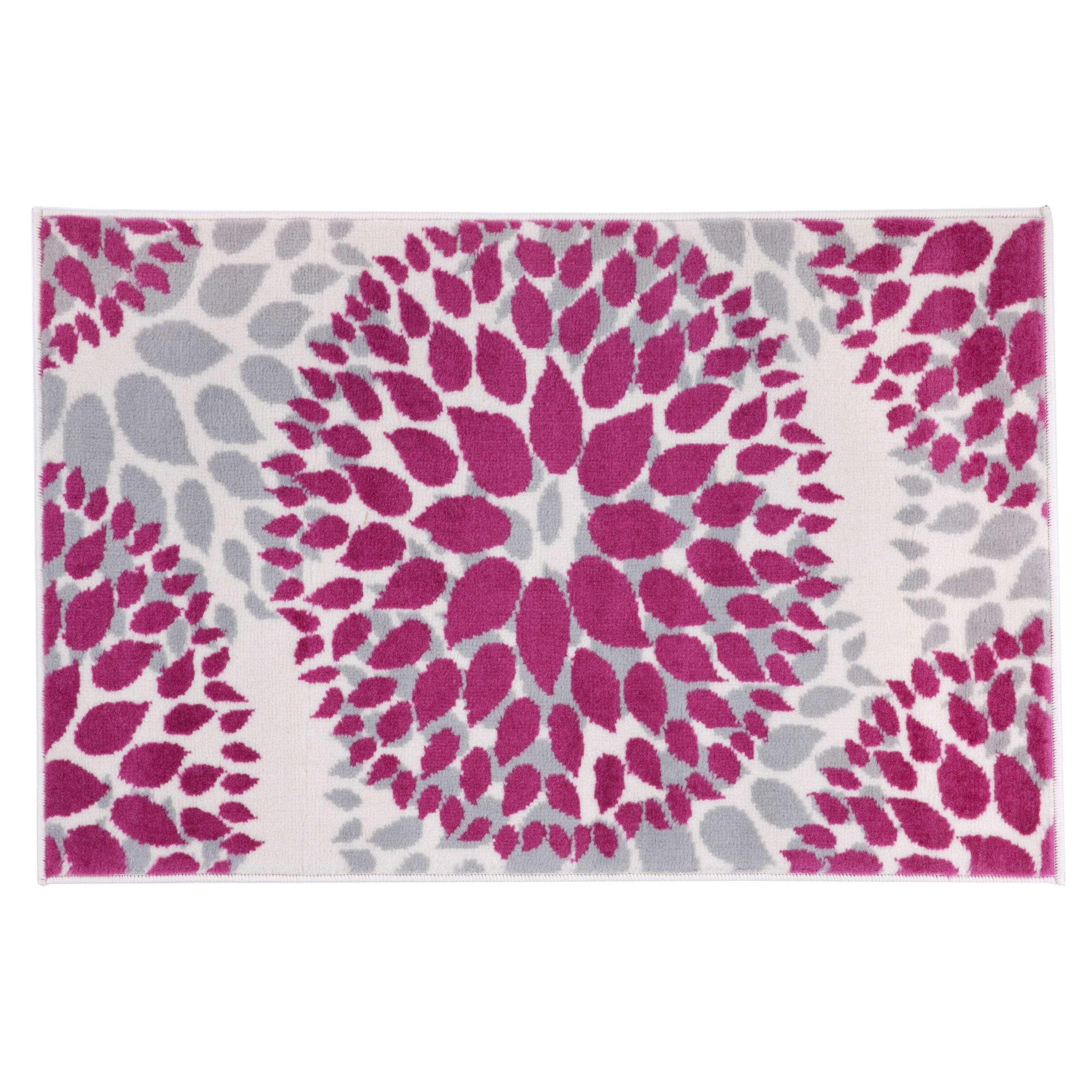 Tapis moderne à motifs floraux circulaires de la World Rug Gallery