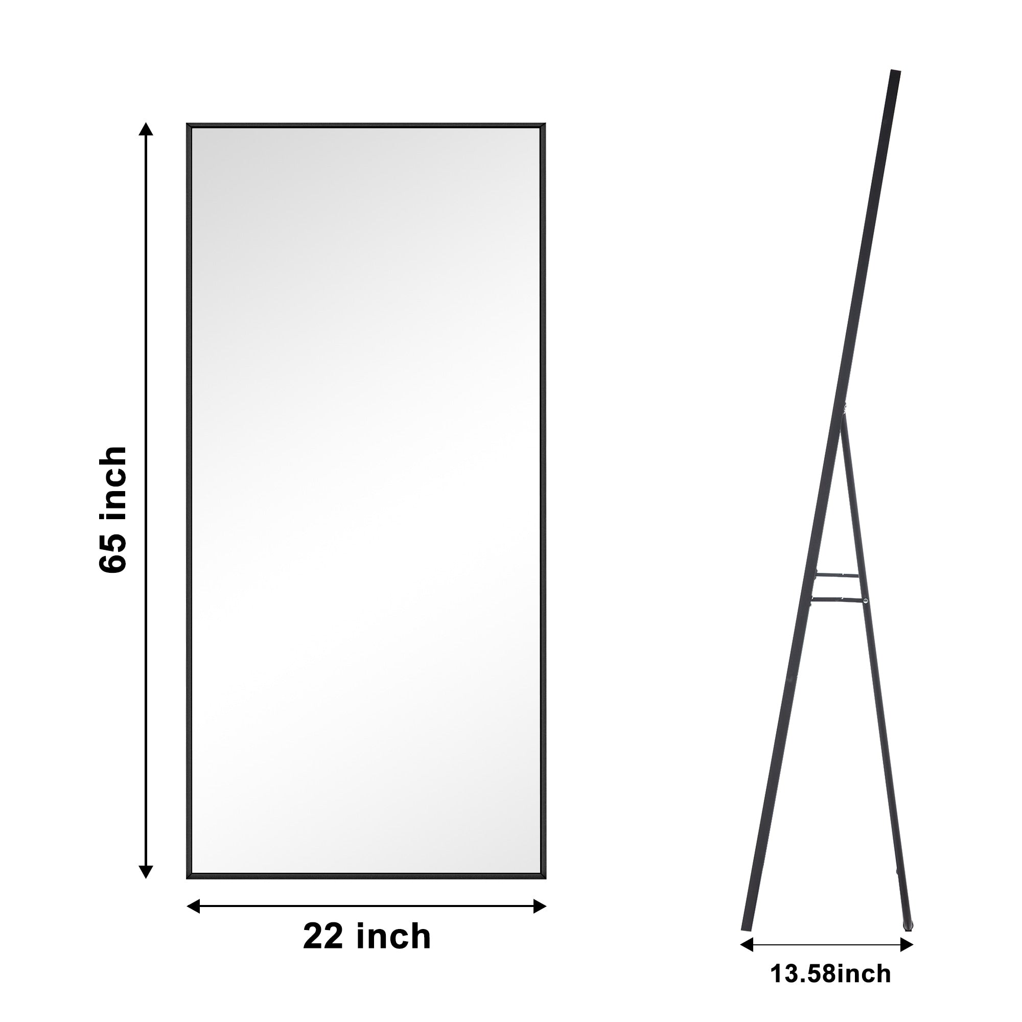 Miroir de sol moderne pleine longueur Miroir autoportant