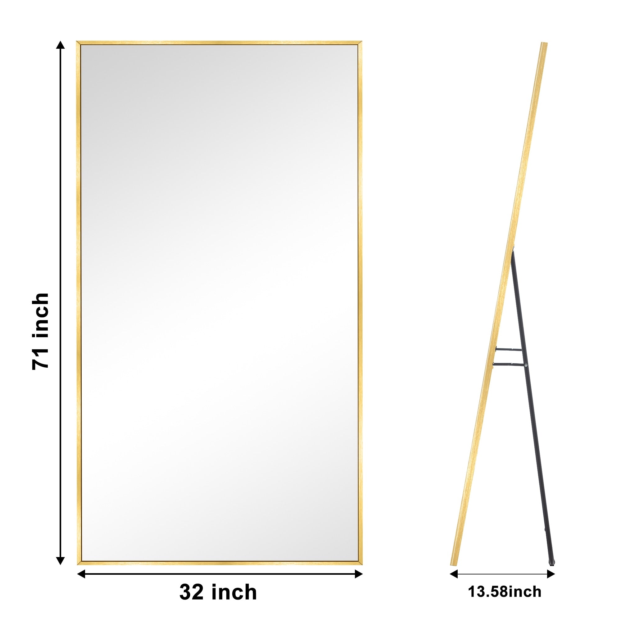Miroir de sol moderne pleine longueur Miroir autoportant