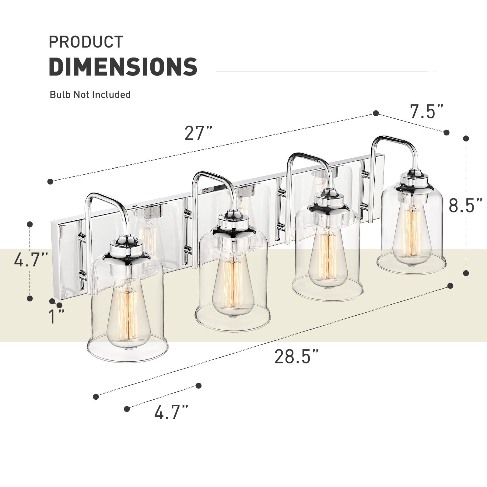 Éclairage de vanité moderne à 3, 4, 5 ou 6 lumières pour miroir de salle de bain