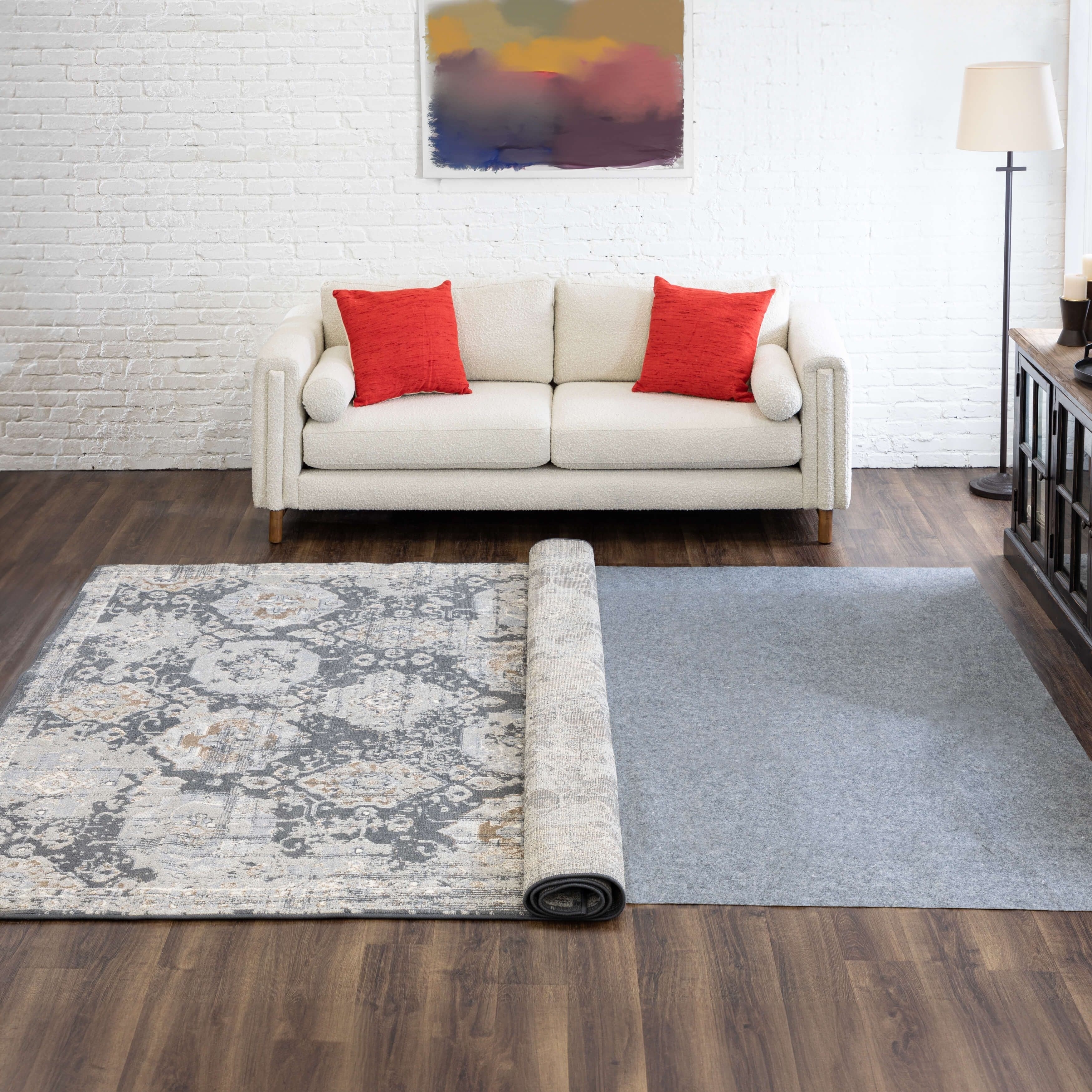 Mohawk Home Tapis antidérapant en feutre à profil bas, réversible - Gris