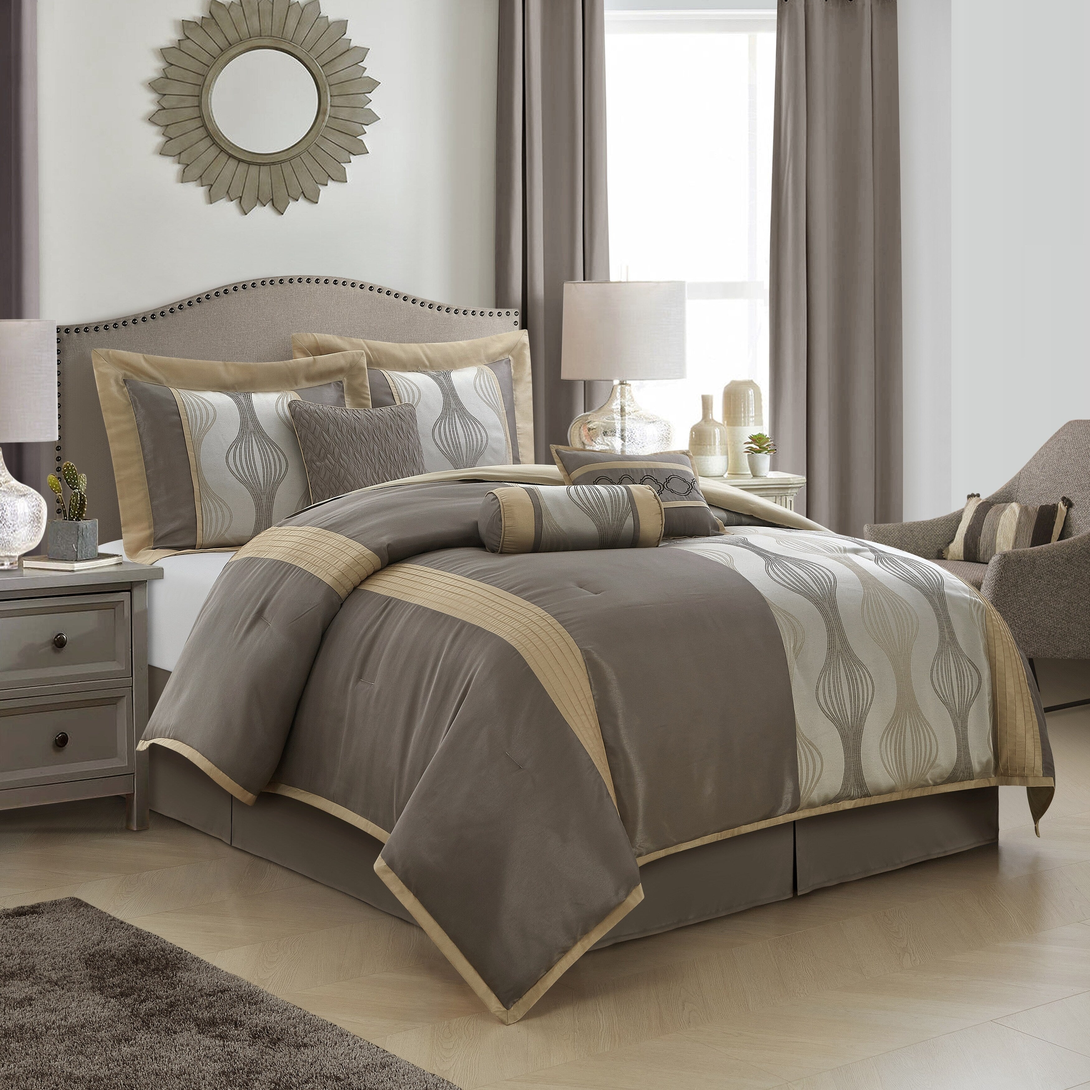 Nanshing Daniella 7-Piece Modern Geometric Comforter Set