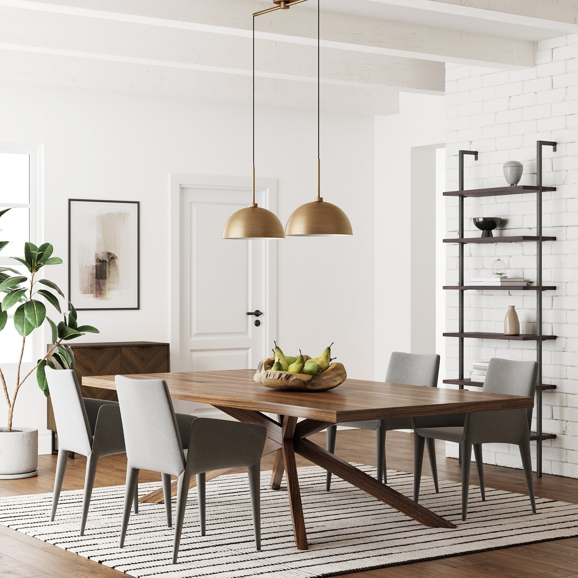 Nathan James Percy Modern 2-Light Pendant Island Light Fixture, Hanging Lights with Metal Shade and Adjustable Cord