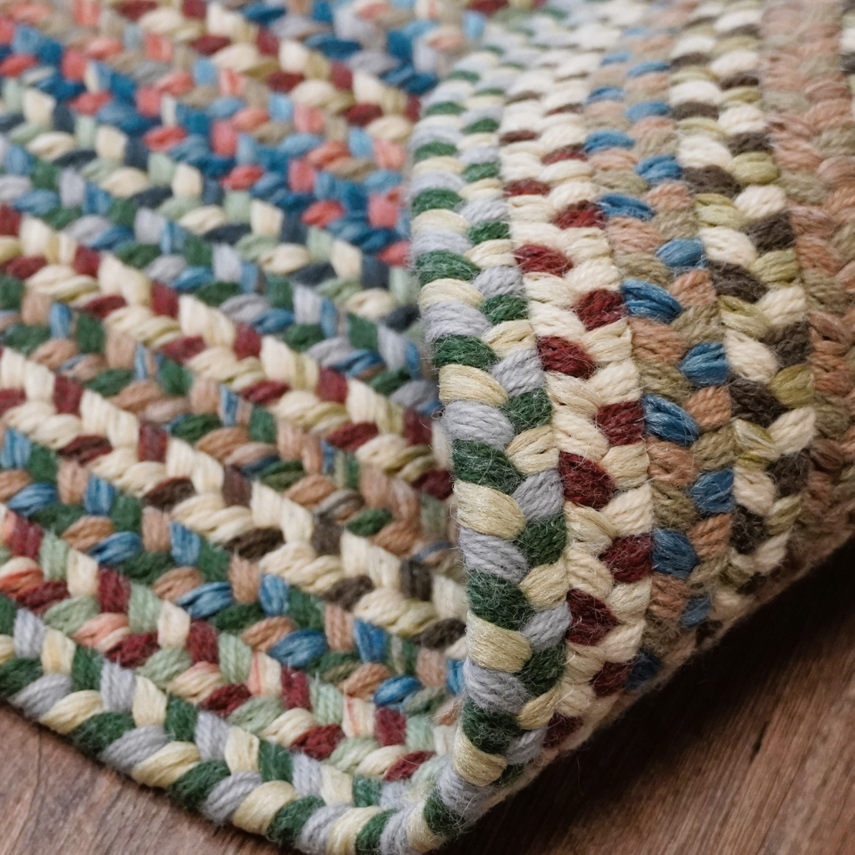 Tapis en laine multicolore tressée de la Nouvelle-Angleterre de Colonial Mills