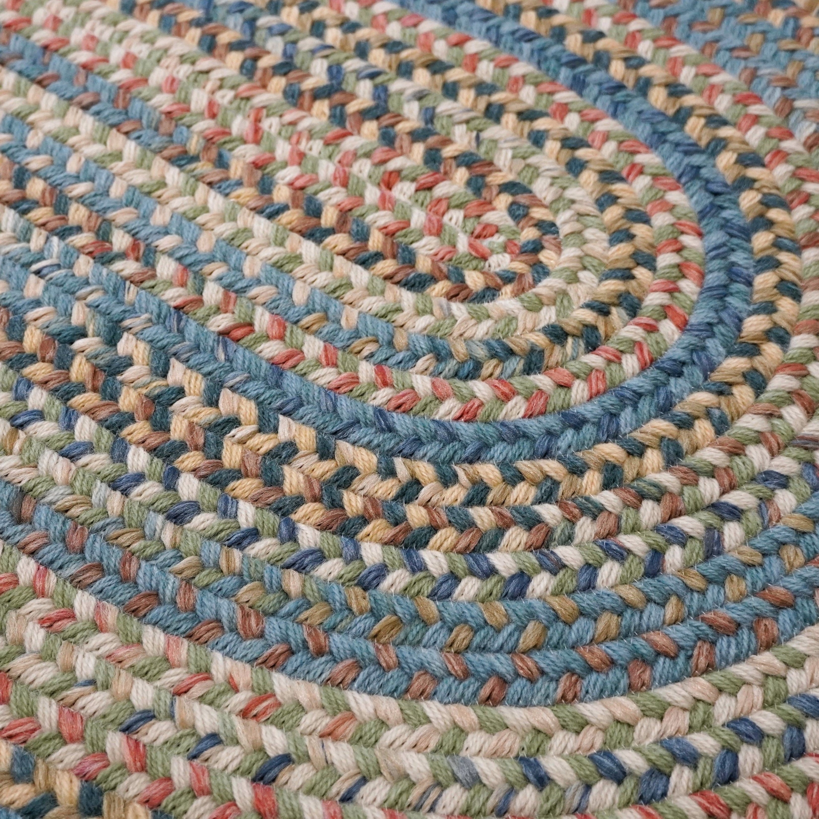 Tapis en laine multicolore tressée de la Nouvelle-Angleterre de Colonial Mills