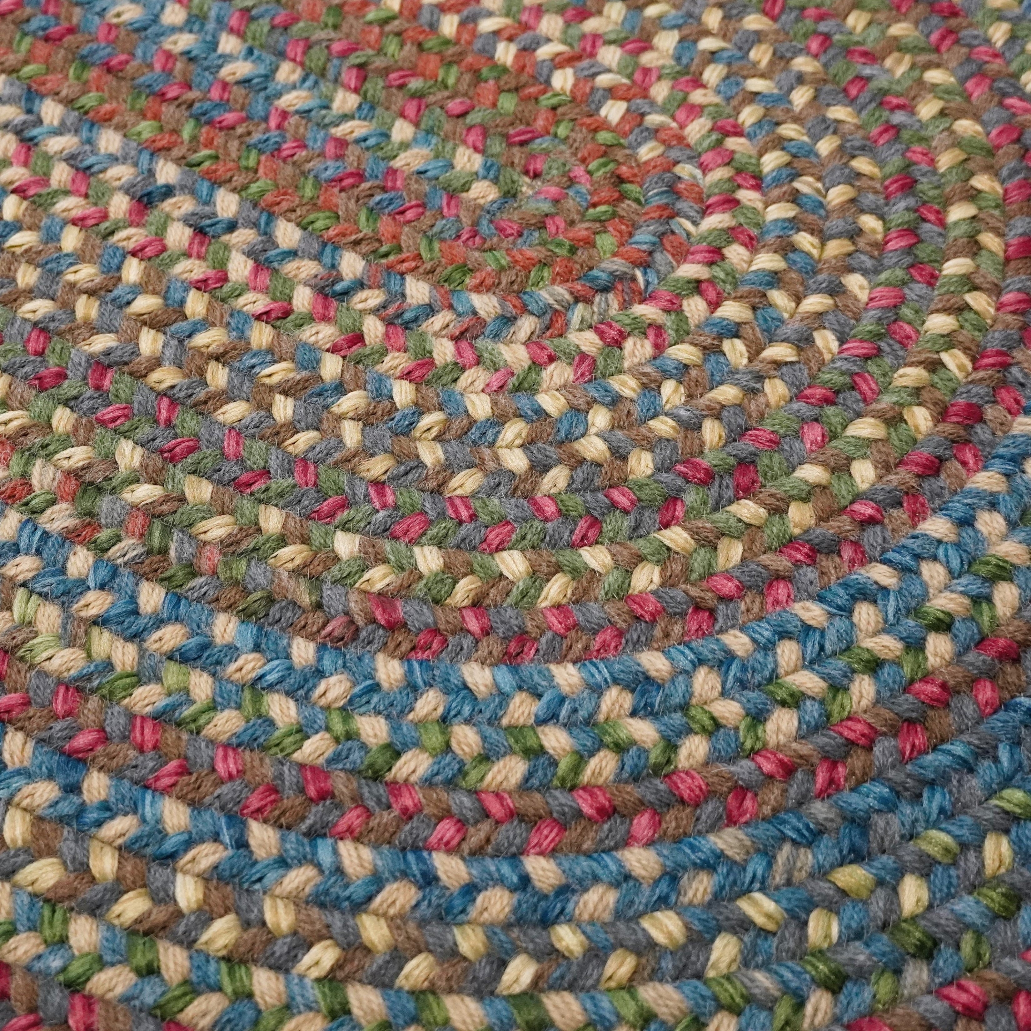 Tapis en laine multicolore tressée de la Nouvelle-Angleterre de Colonial Mills