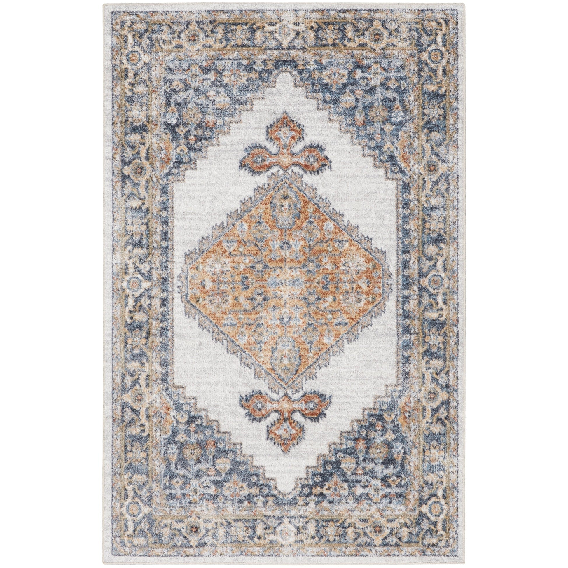 Tapis persan vieilli Nourison Abby lavable en machine pour l'intérieur uniquement