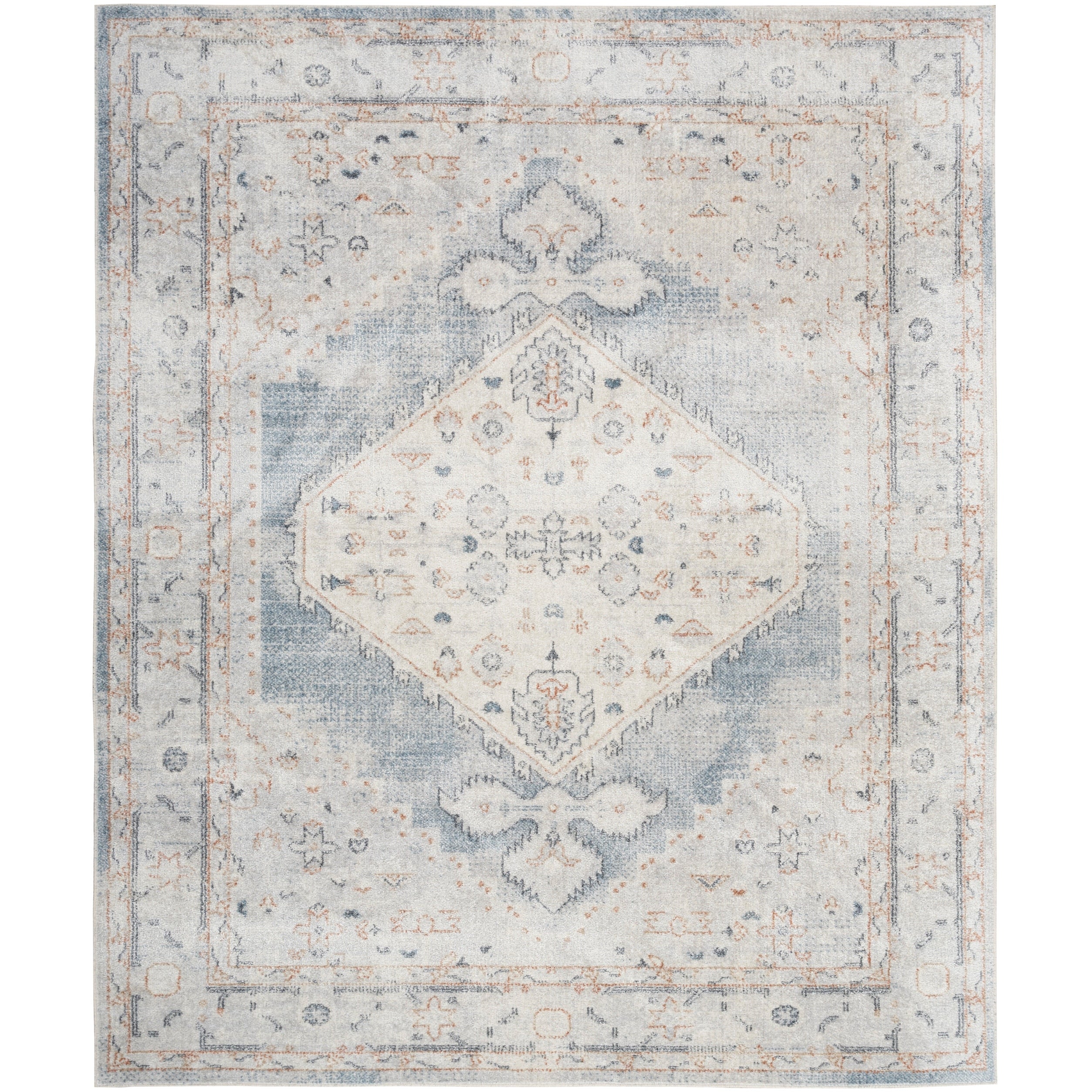 Tapis persan vieilli Nourison Abby lavable en machine pour l'intérieur uniquement