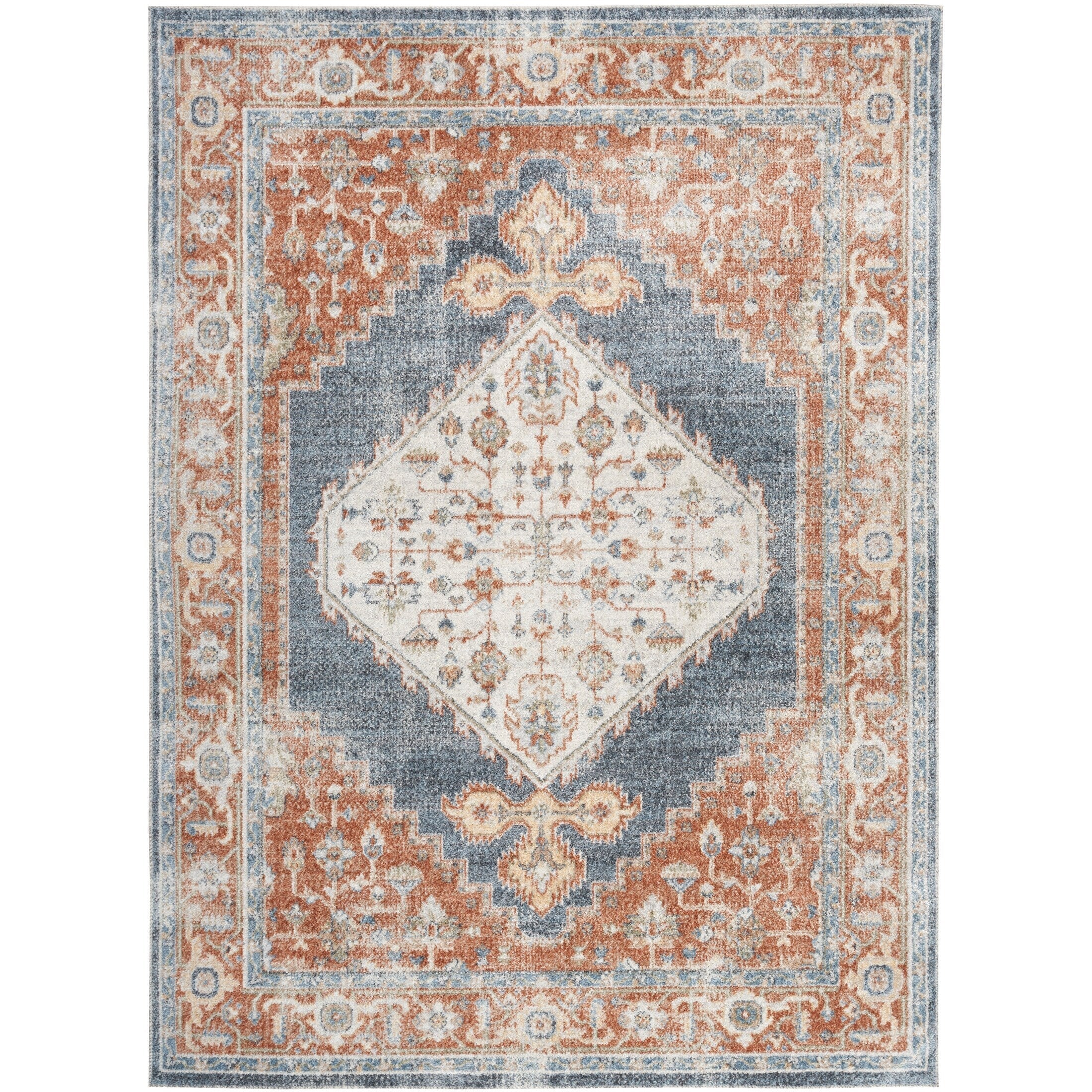 Tapis persan vieilli Nourison Abby lavable en machine pour l'intérieur uniquement