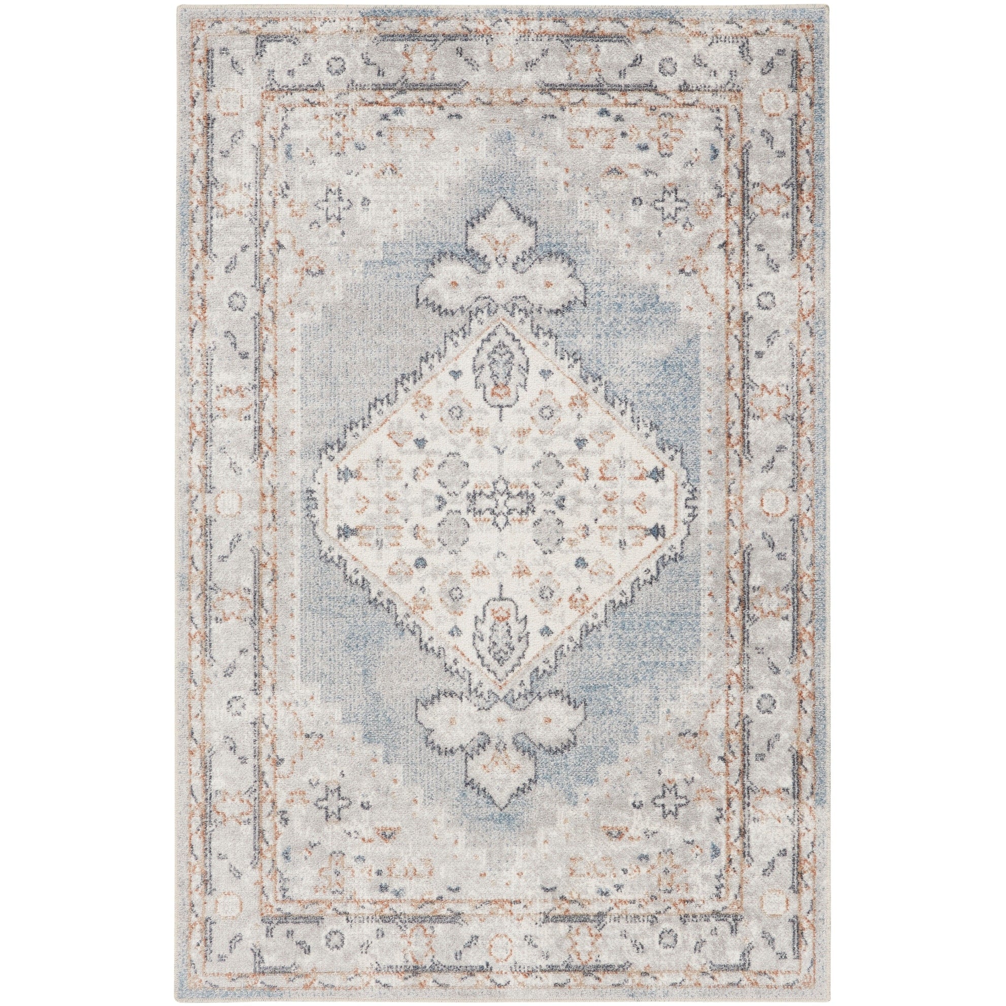 Tapis persan vieilli Nourison Abby lavable en machine pour l'intérieur uniquement