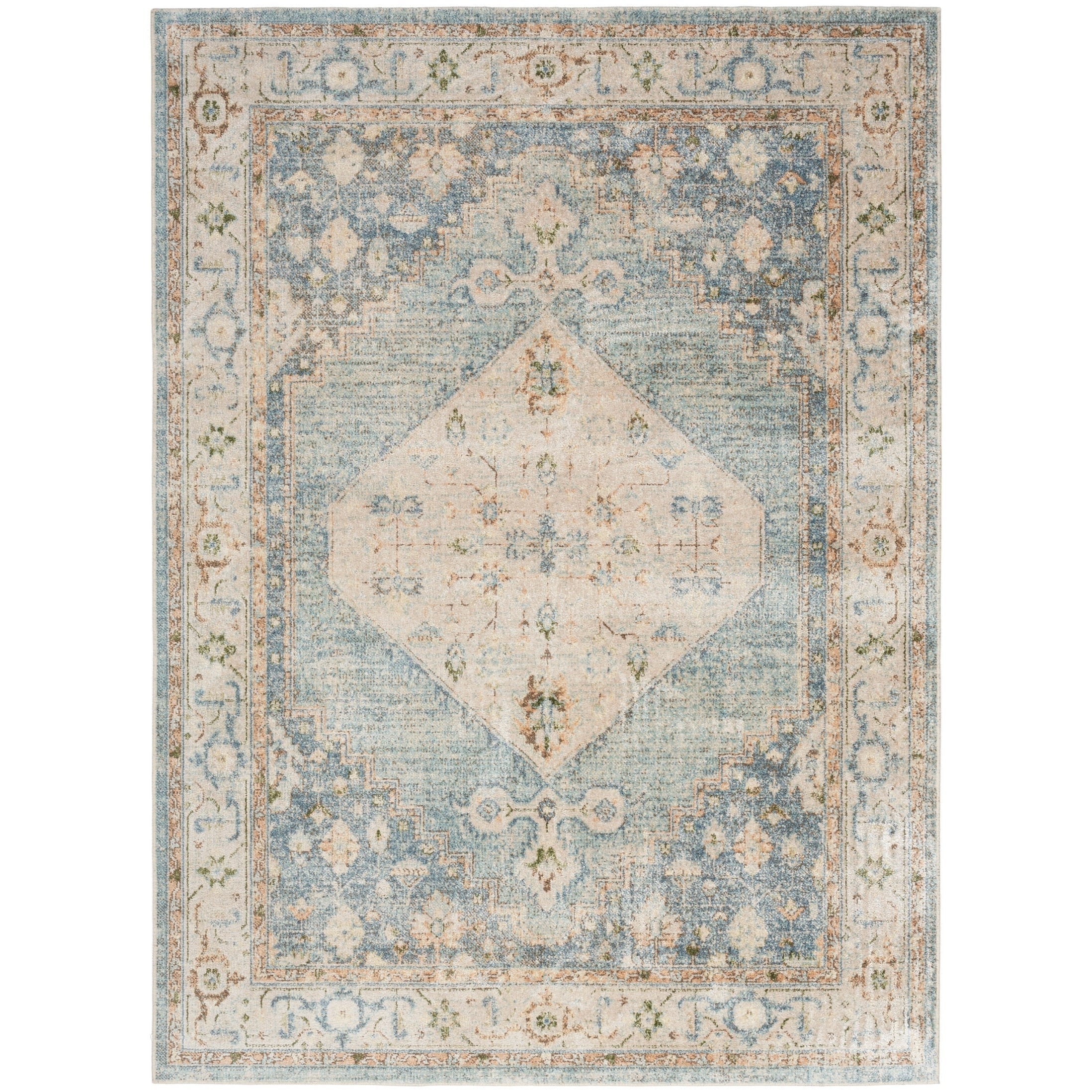 Tapis persan vieilli Nourison Abby lavable en machine pour l'intérieur uniquement