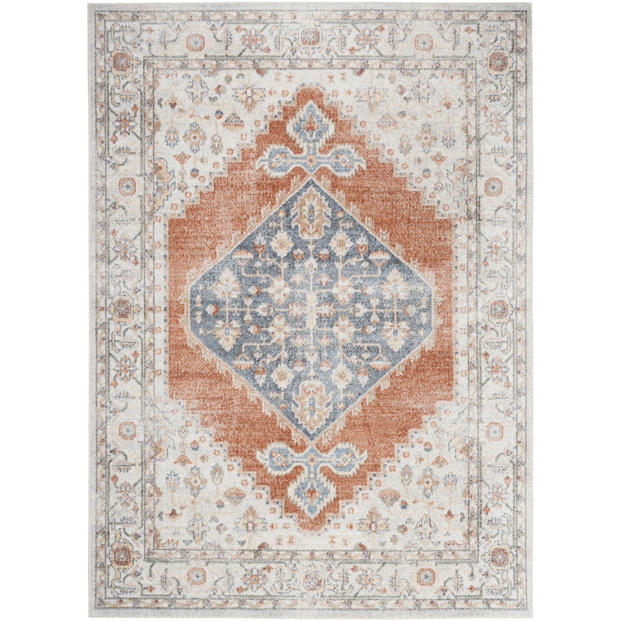 Tapis persan vieilli Nourison Abby lavable en machine pour l'intérieur uniquement