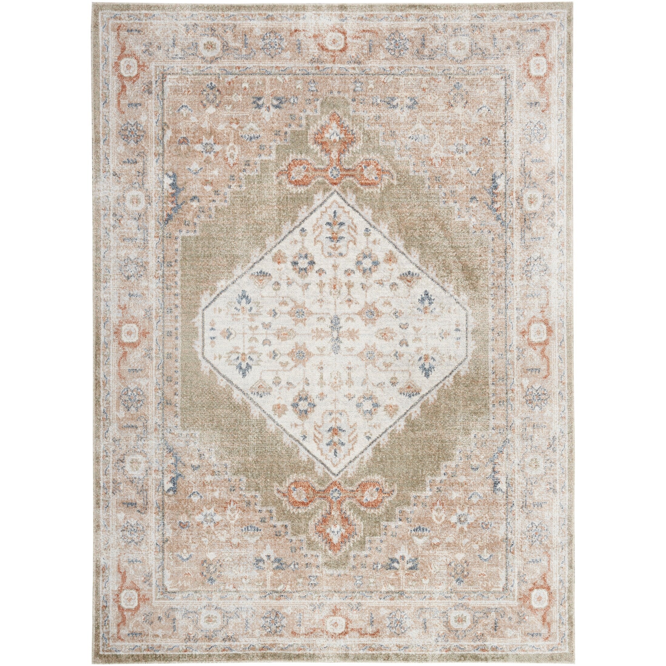 Tapis persan vieilli Nourison Abby lavable en machine pour l'intérieur uniquement
