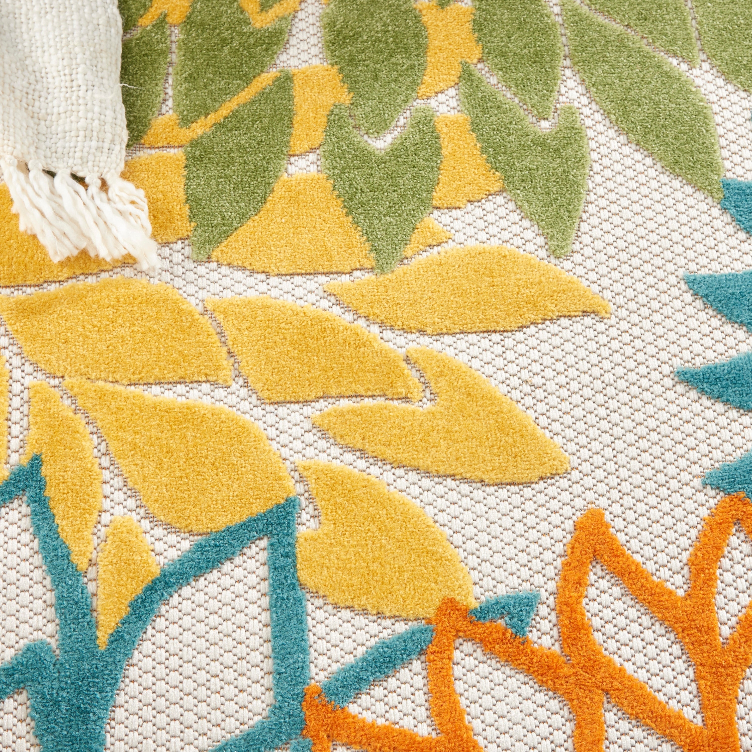 Tapis d'intérieur/extérieur Nourison Alice à motif floral bleu