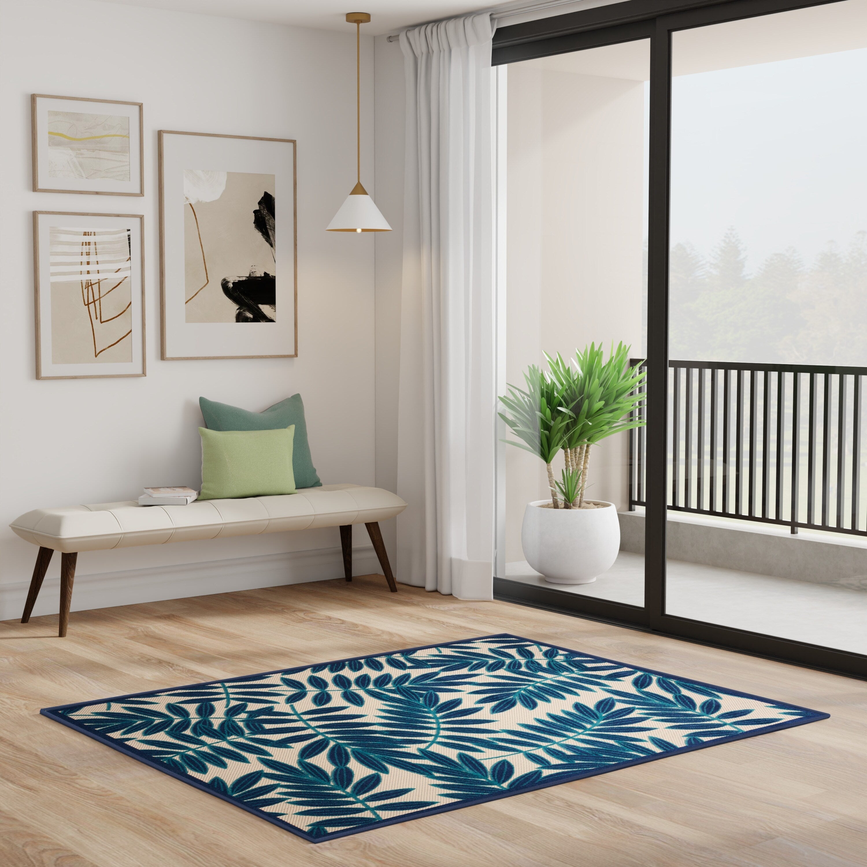 Tapis floral d'intérieur/extérieur Nourison Alice