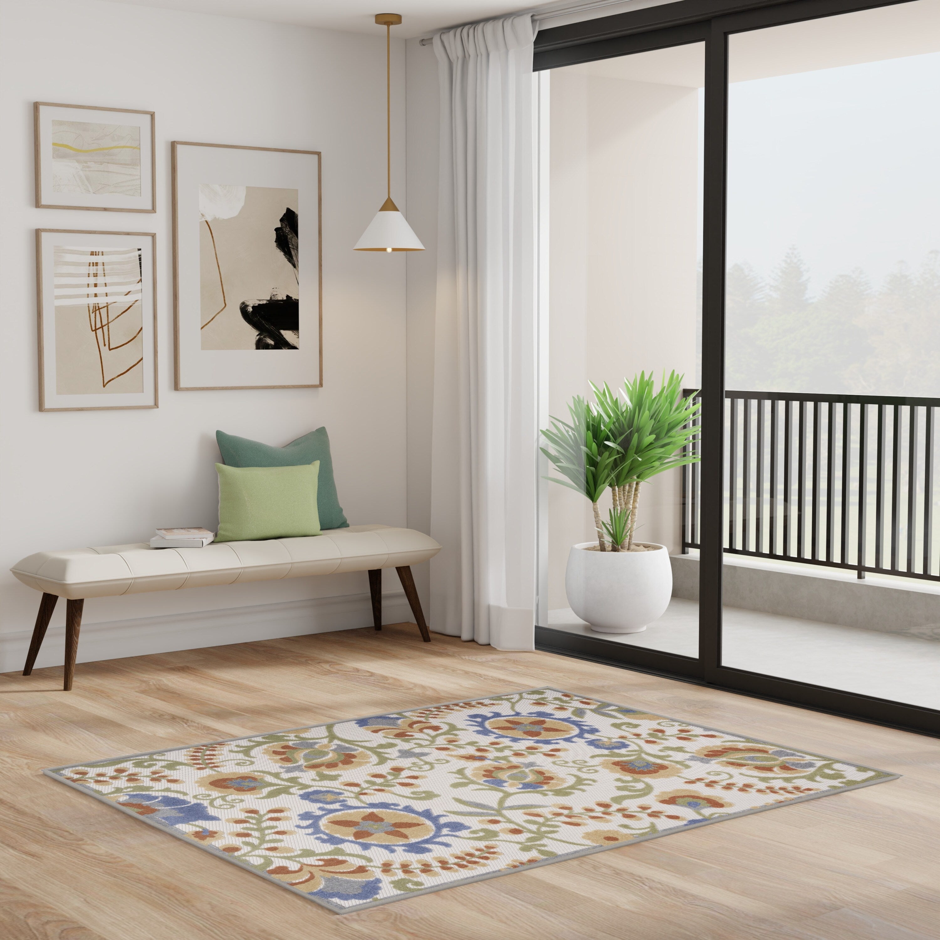 Tapis floral d'intérieur/extérieur Nourison Alice