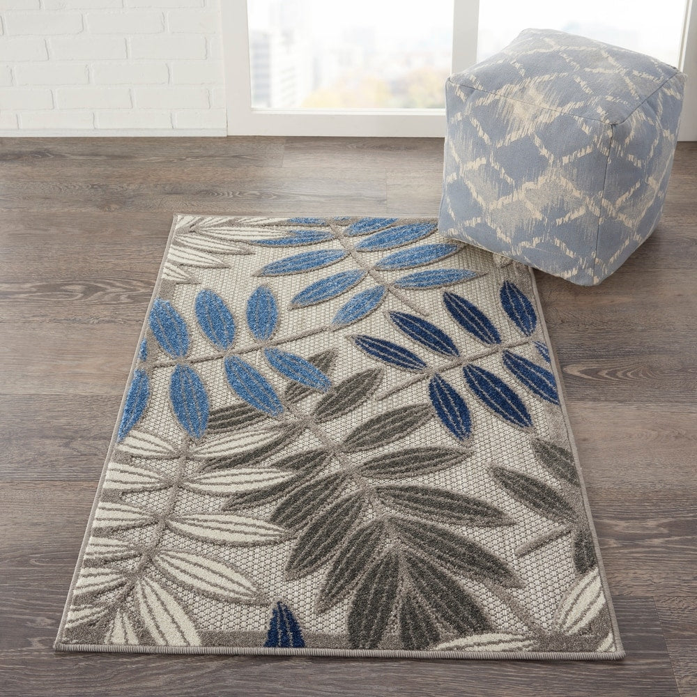 Tapis d'intérieur/extérieur vibrant à imprimé feuilles Nourison Aloha