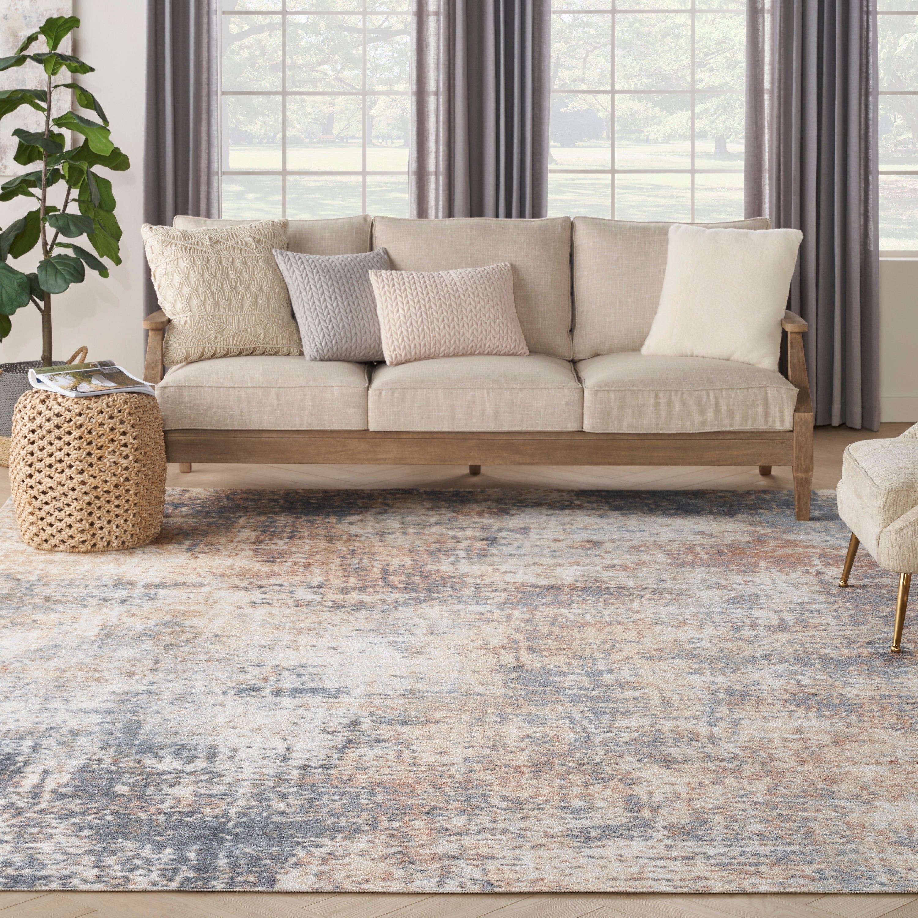 Tapis abstrait lavable en machine Nourison Astra