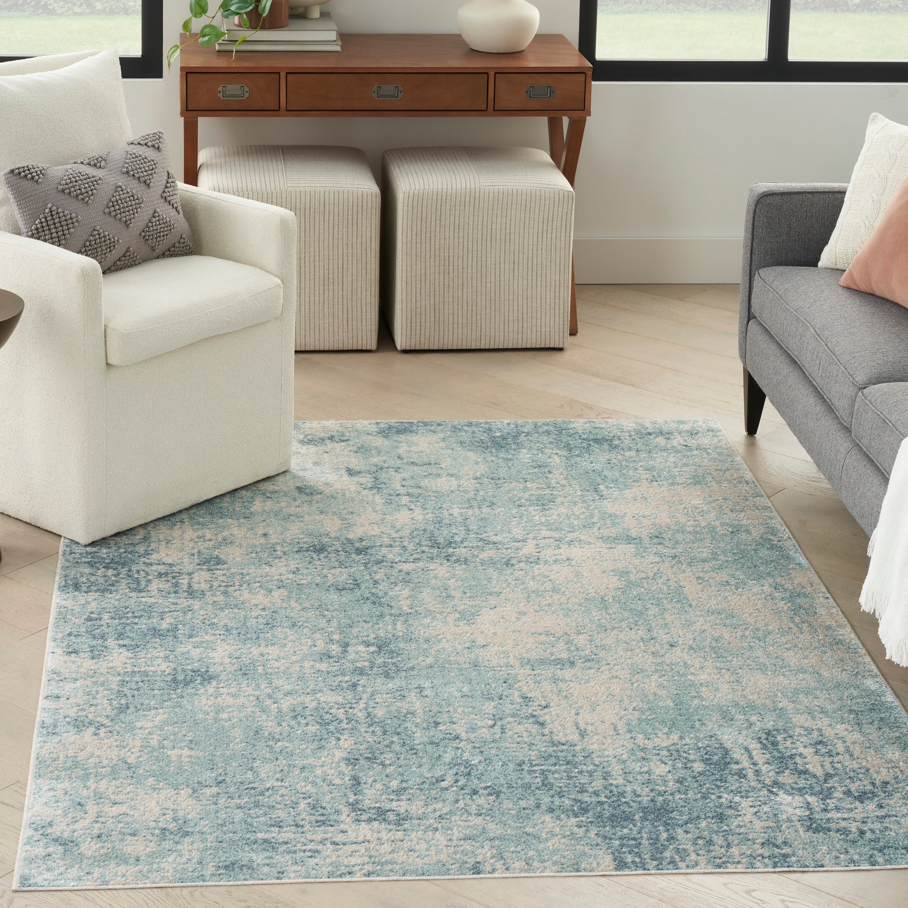 Tapis abstrait lavable en machine Nourison Astra