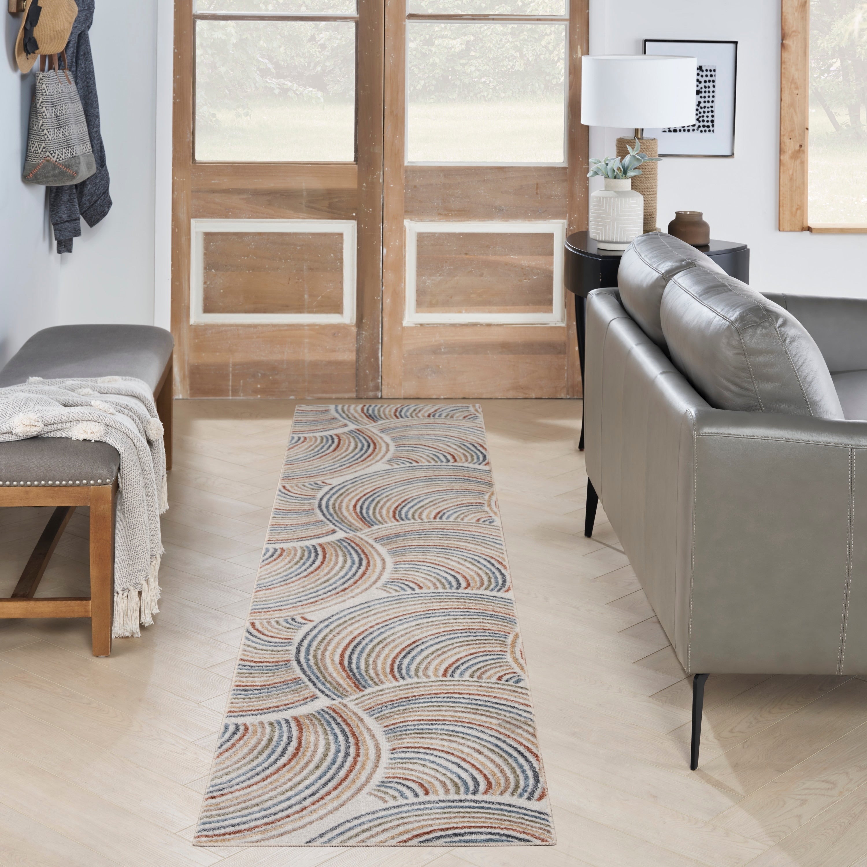 Tapis Nourison Astra lavable en machine avec motif intégral