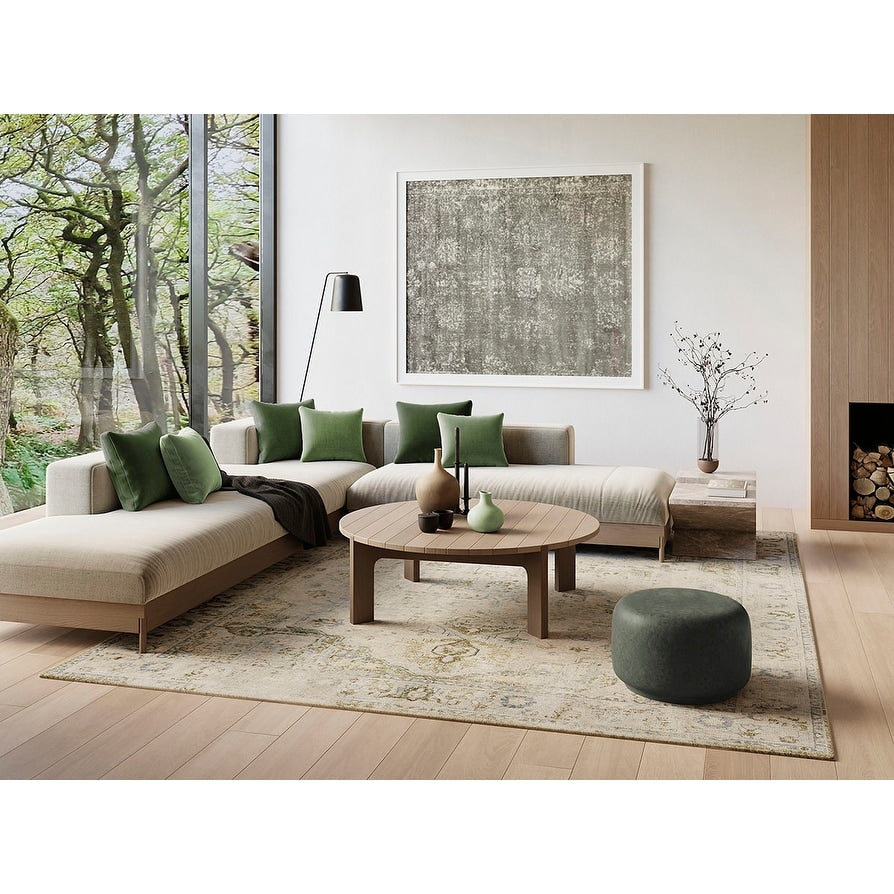 Tapis Nourison Astra lavable en machine, aspect vieilli