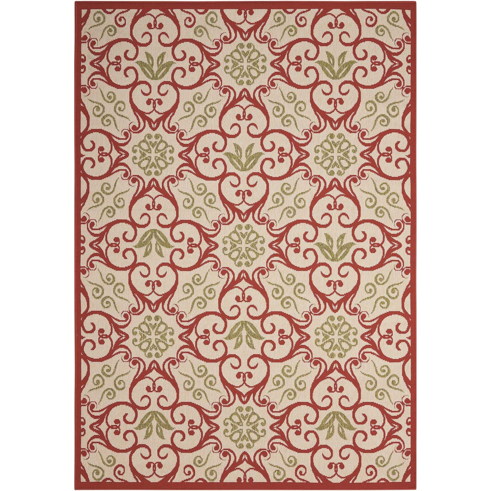 Tapis d'intérieur/extérieur géométrique floral des Caraïbes Nourison