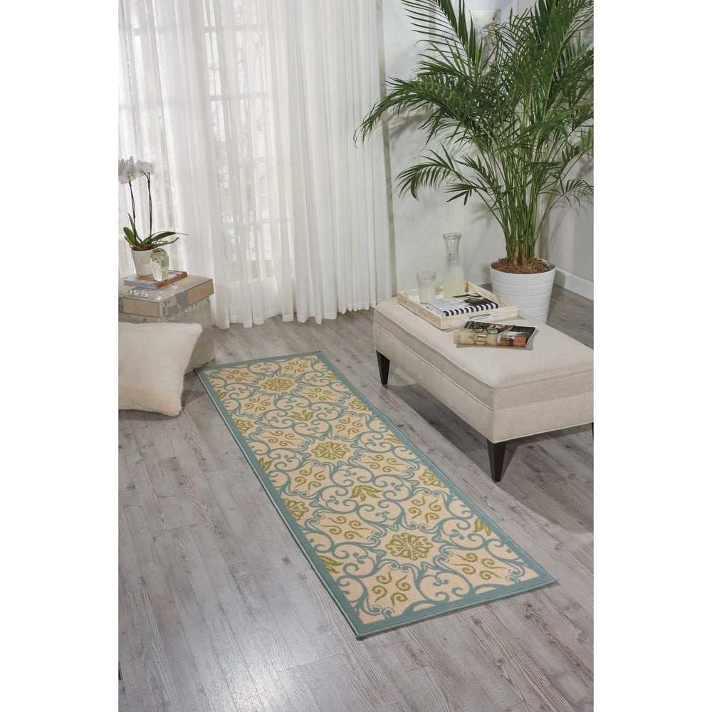 Tapis d'intérieur/extérieur géométrique floral des Caraïbes Nourison