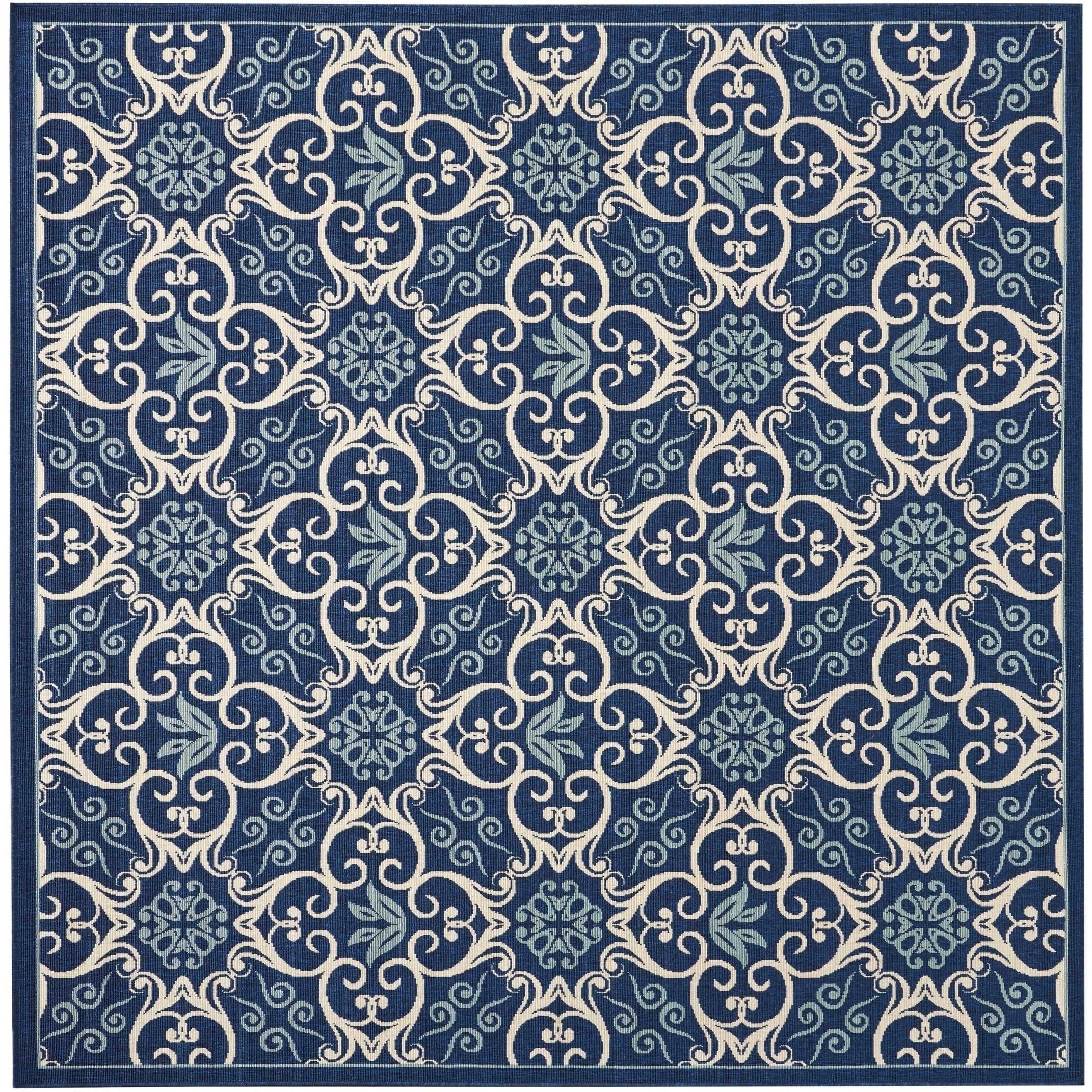 Tapis d'intérieur/extérieur géométrique floral des Caraïbes Nourison