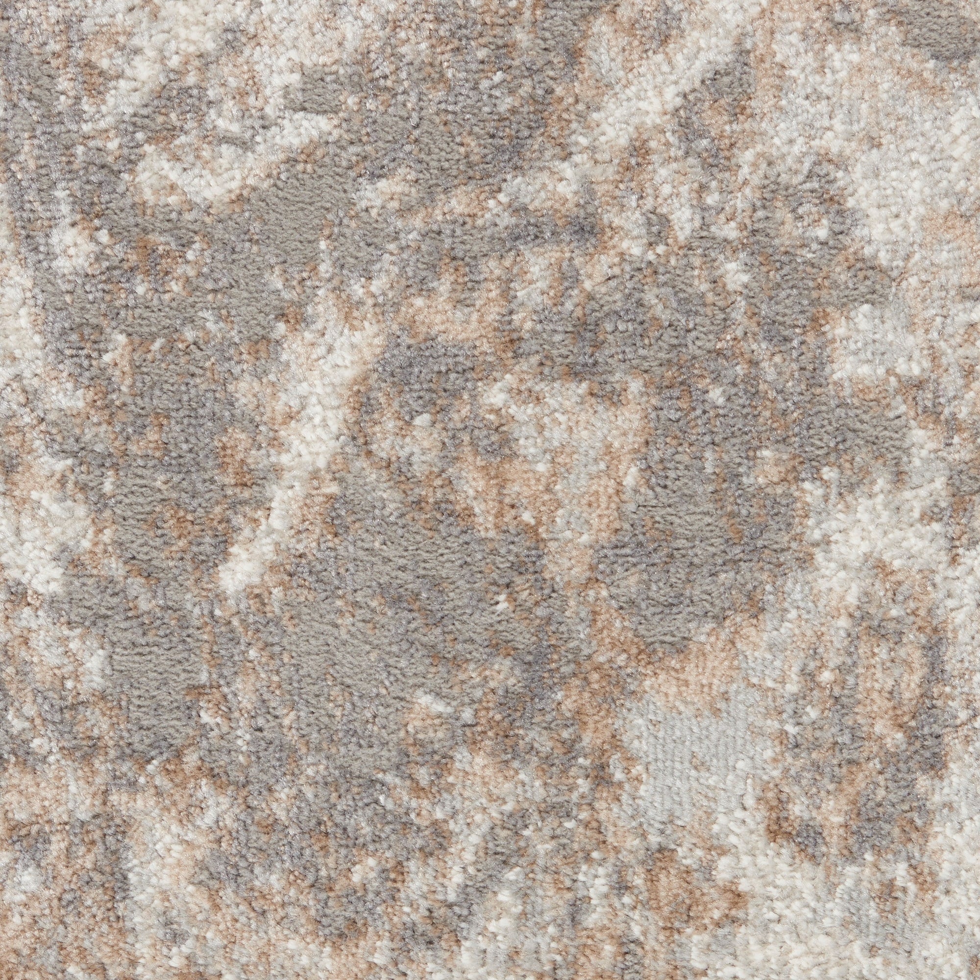 Tapis moderne abstrait gris ivoire Nourison Elation