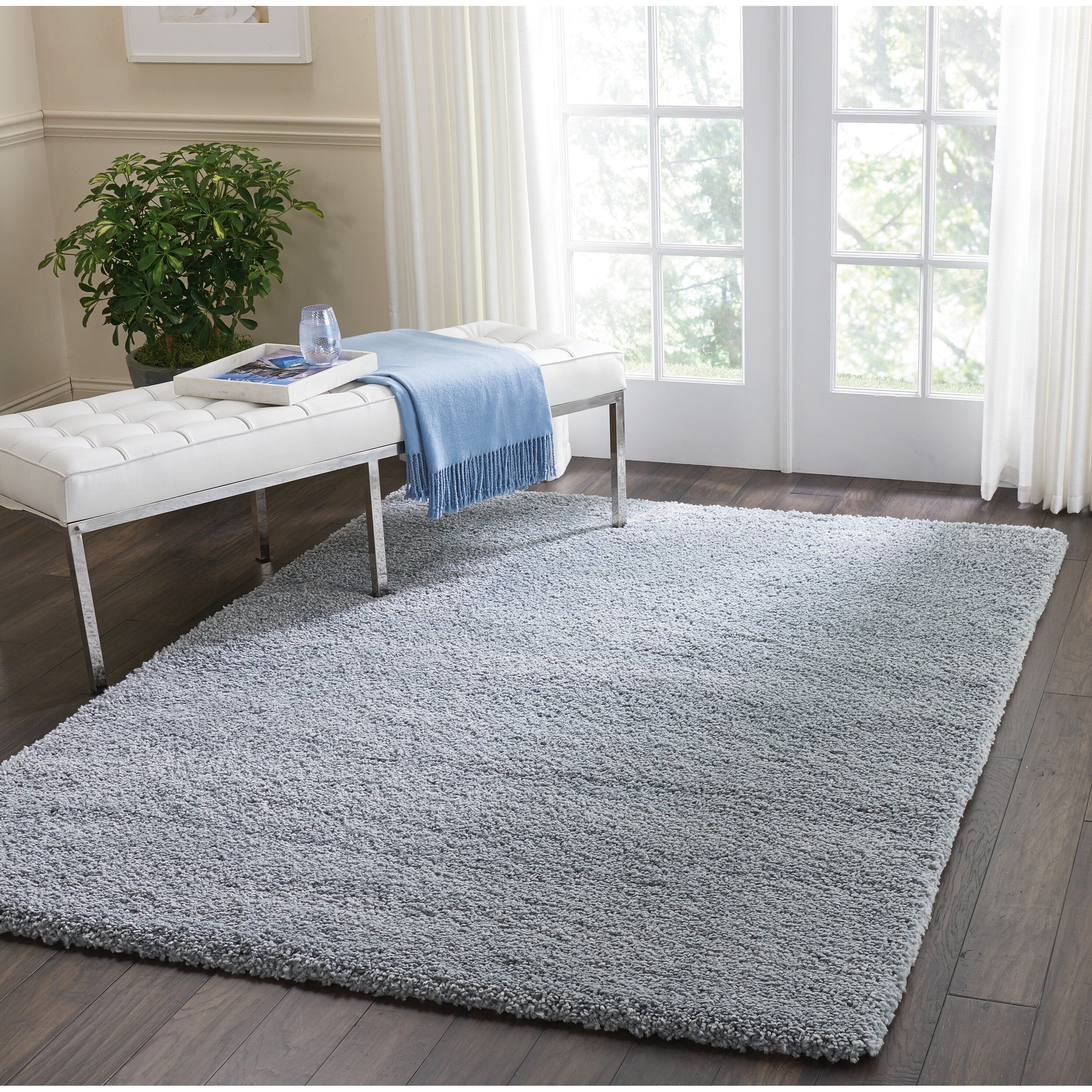 Tapis moderne en peluche solide Nourison Malibu Shag